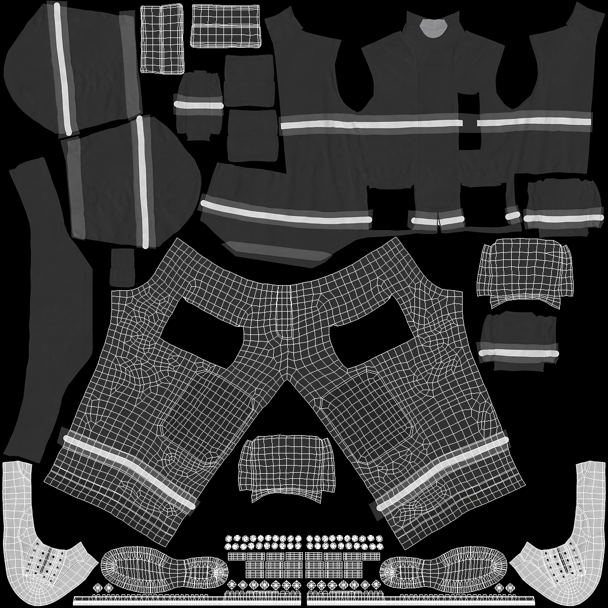 3D Firefighting Pants model