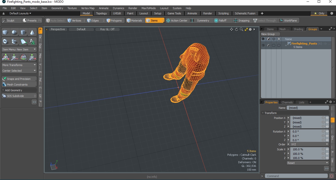 3D Firefighting Pants model