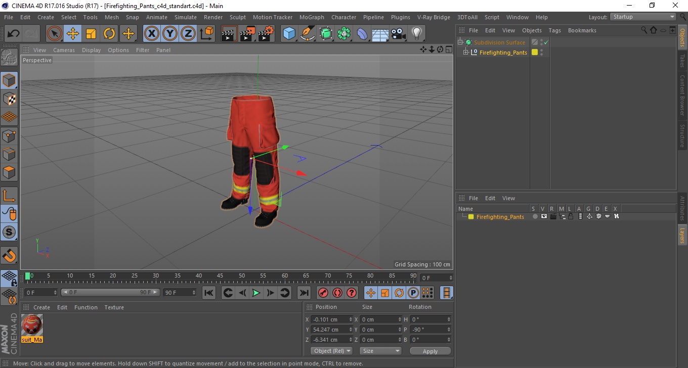 3D Firefighting Pants model