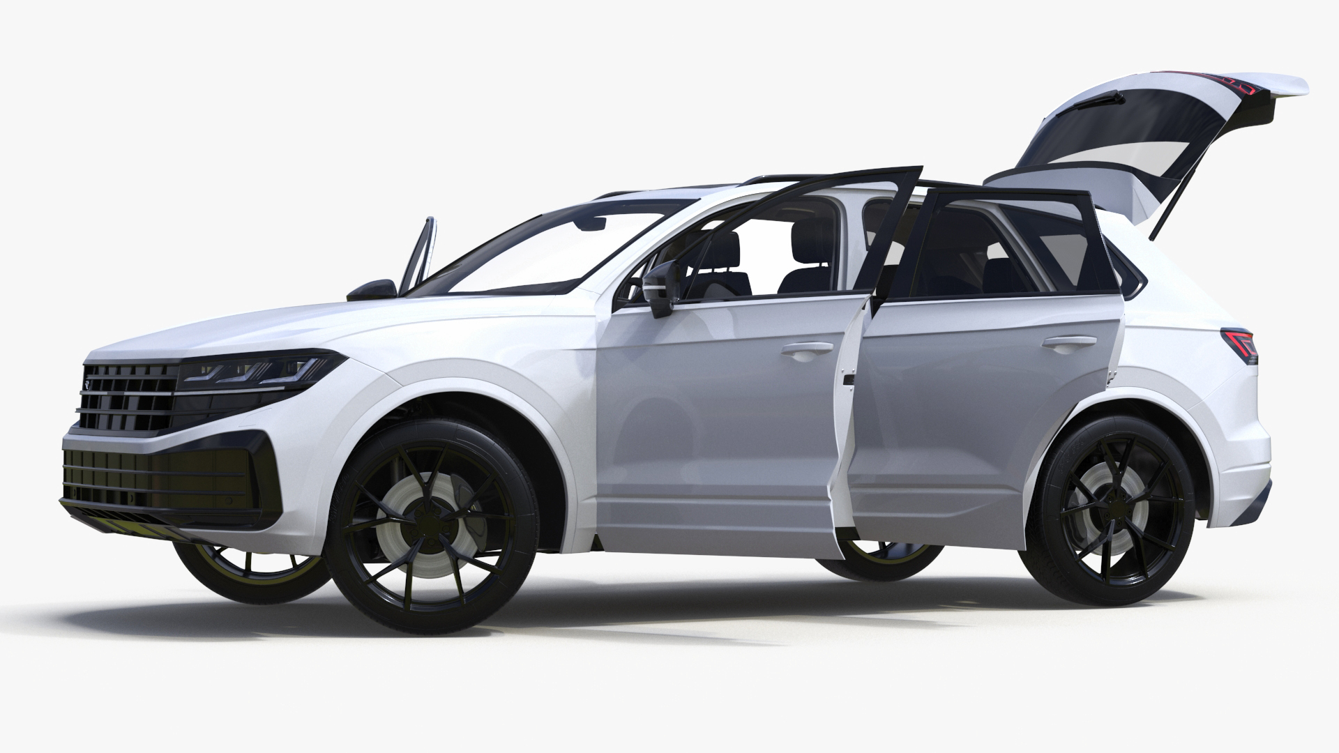 3D model Electric SUV White Rigged
