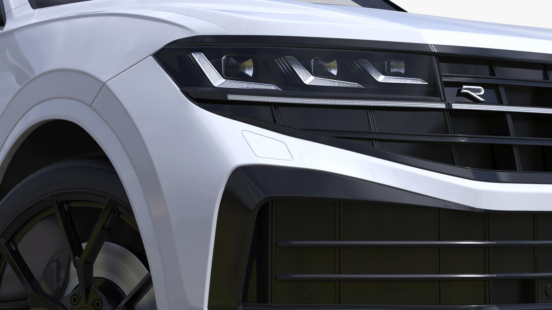3D model Electric SUV White Rigged