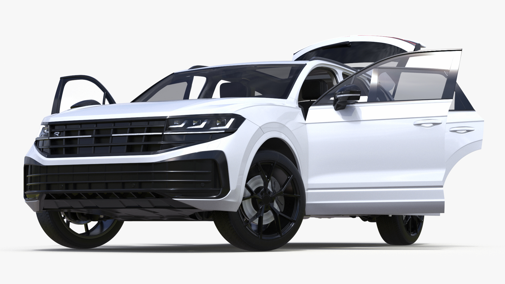 3D model Electric SUV White Rigged