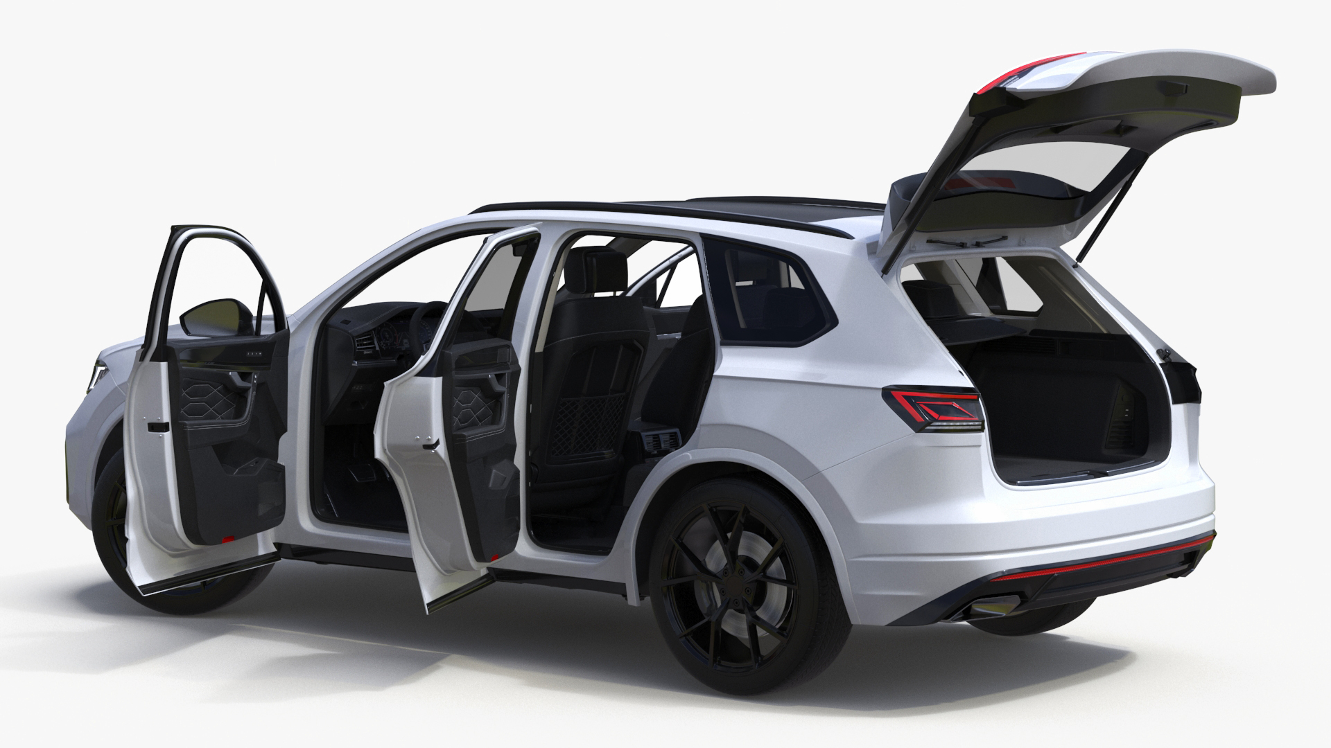 3D model Electric SUV White Rigged