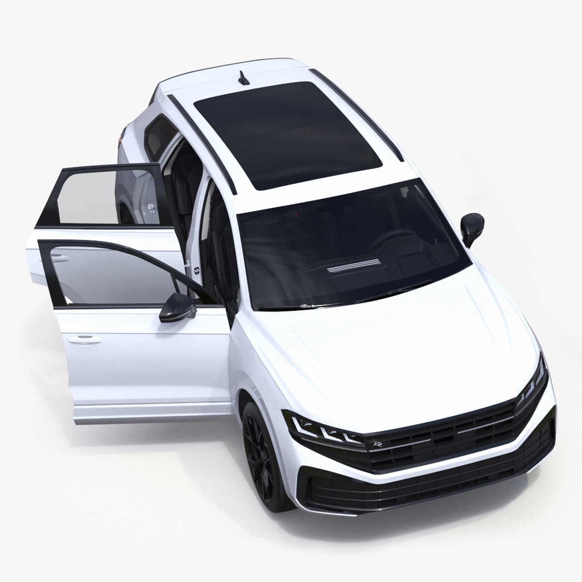 3D model Electric SUV White Rigged