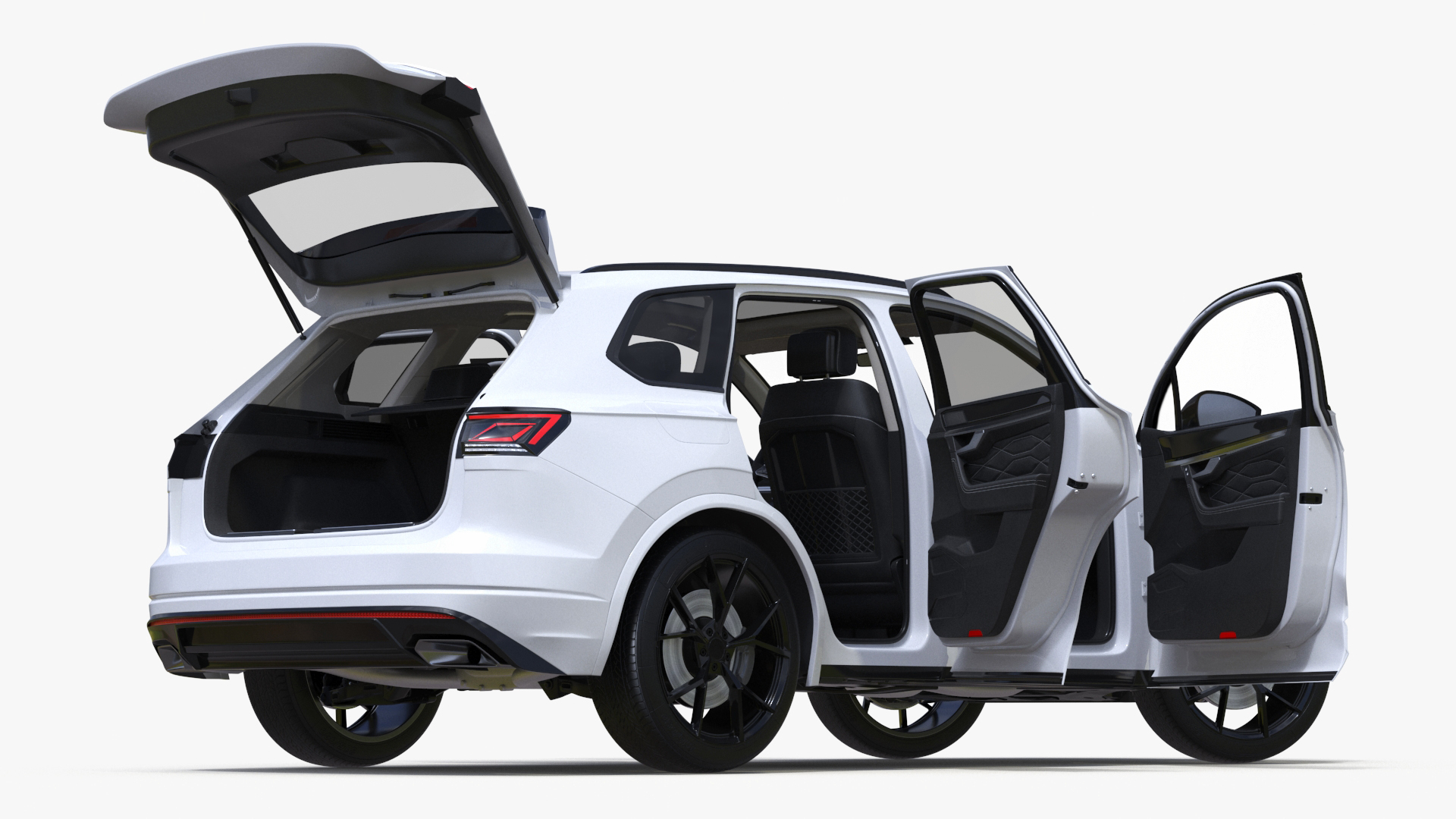 3D model Electric SUV White Rigged