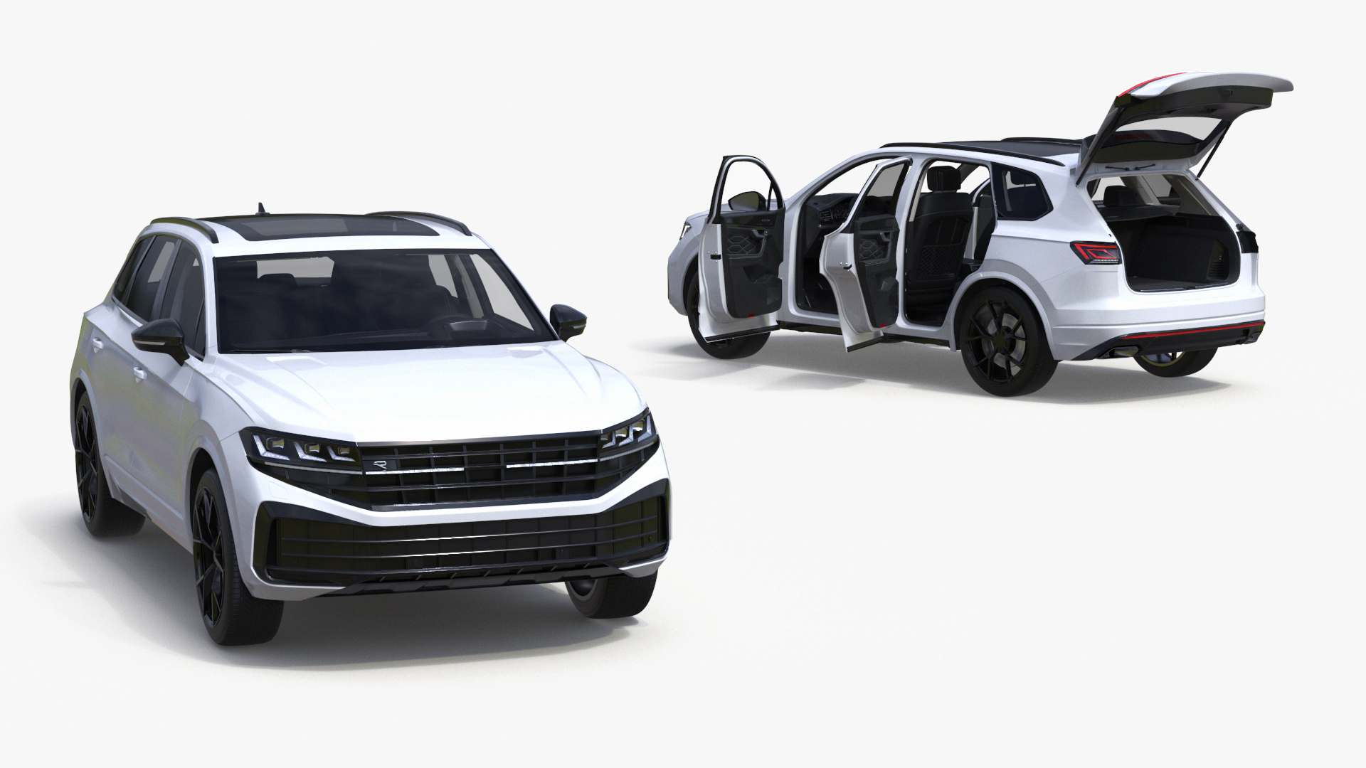 3D model Electric SUV White Rigged