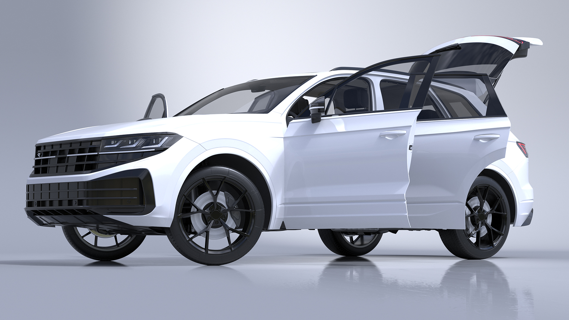 3D model Electric SUV White Rigged