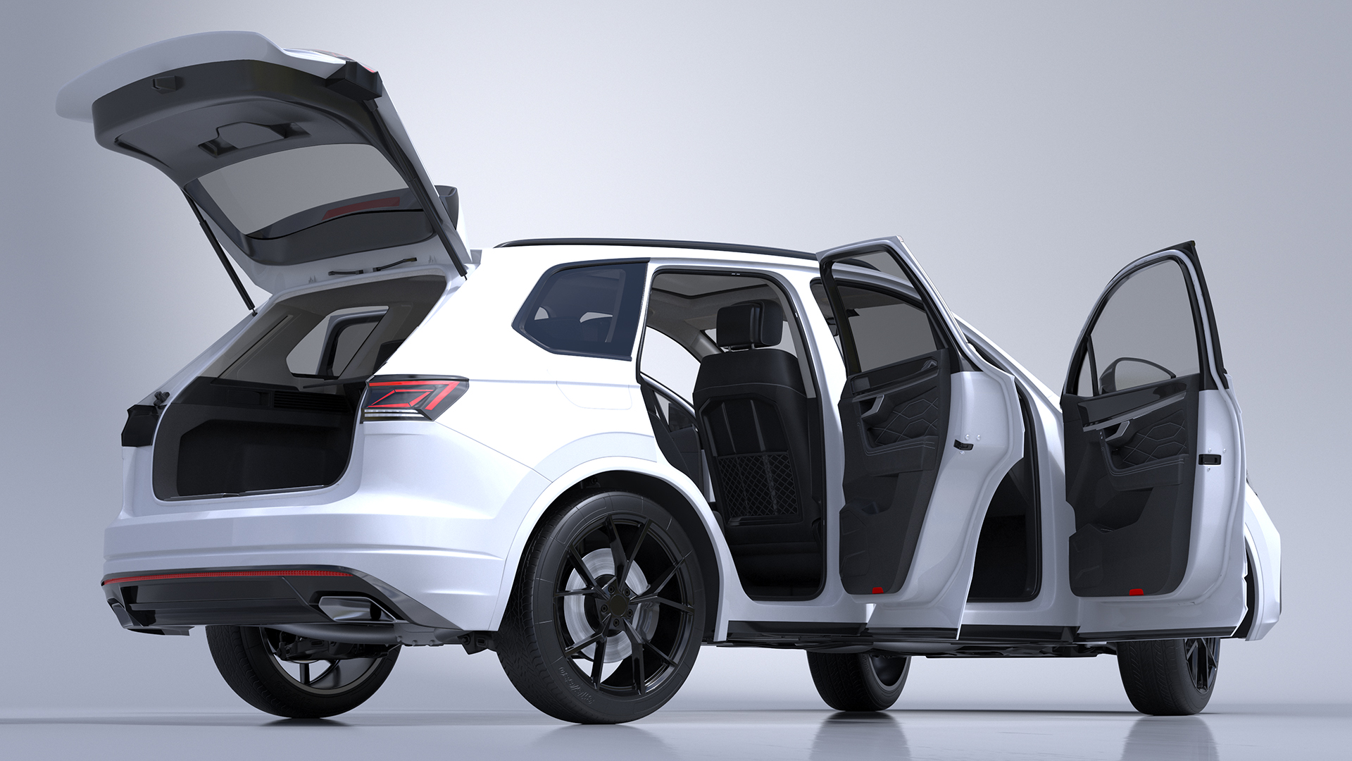 3D model Electric SUV White Rigged
