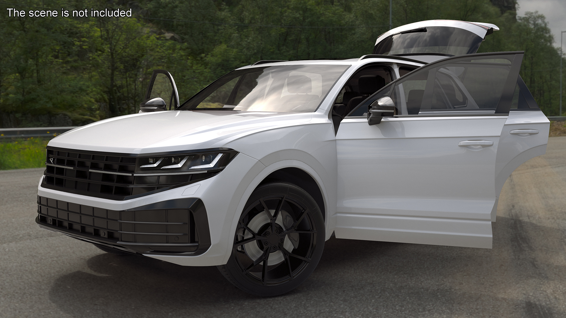 3D model Electric SUV White Rigged
