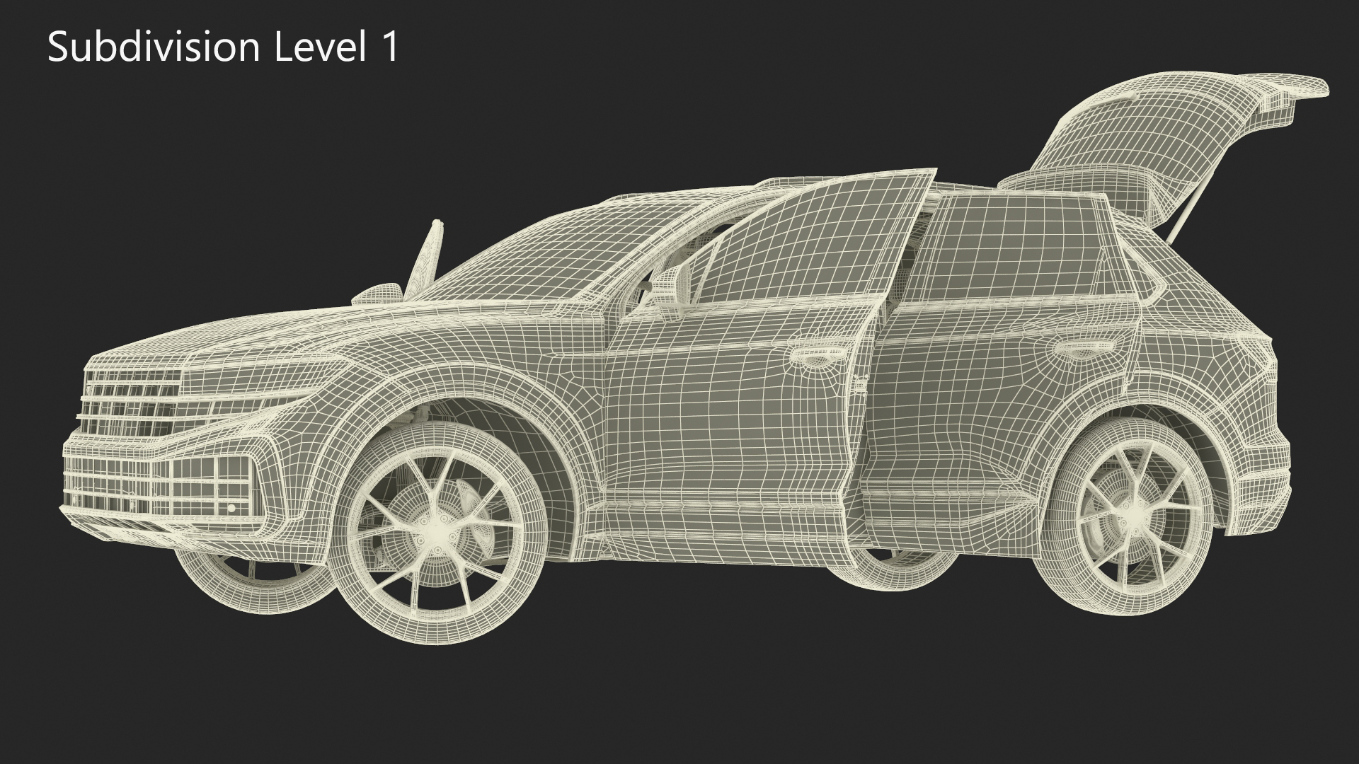 3D model Electric SUV White Rigged