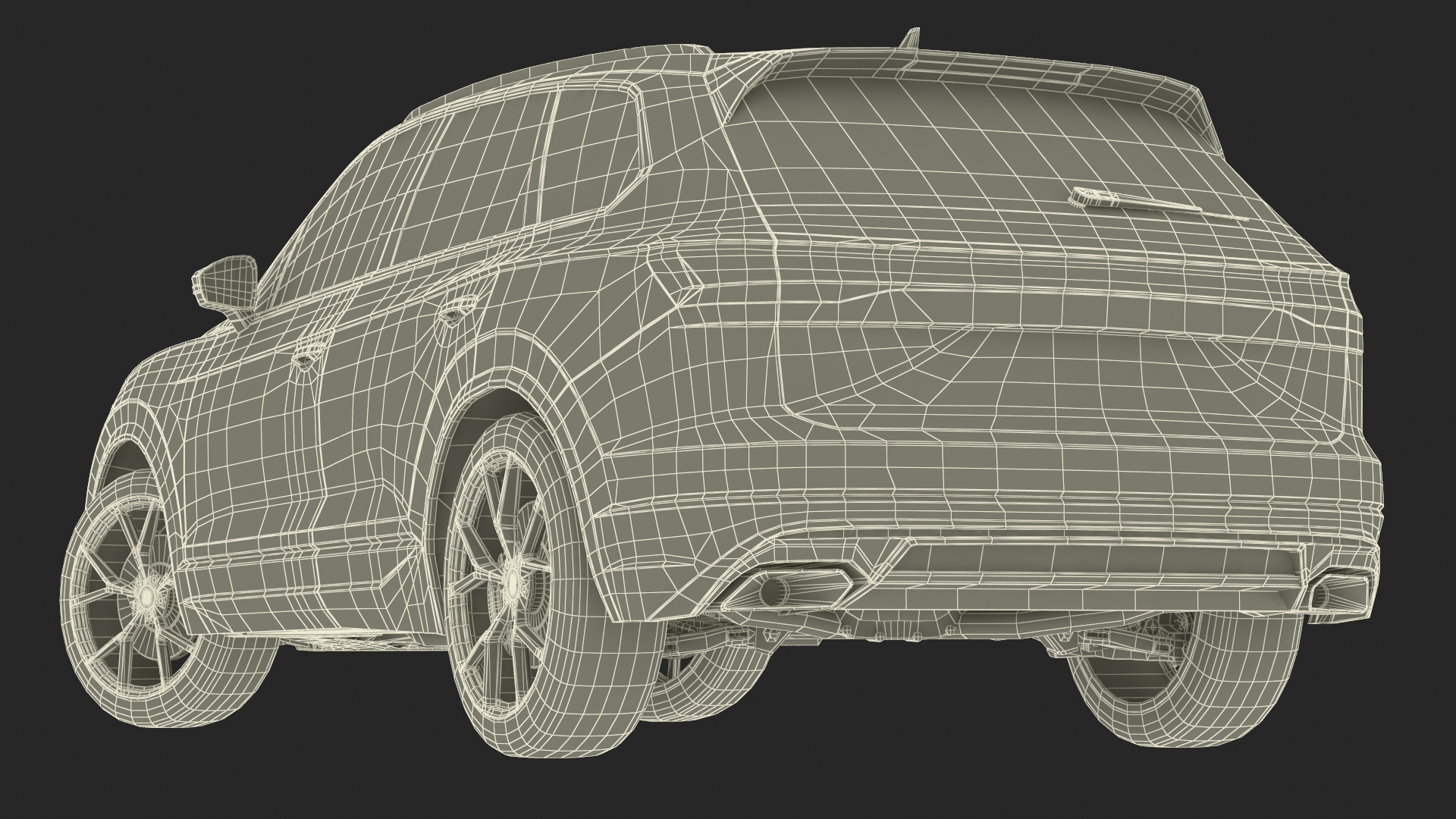 3D model Electric SUV White Rigged