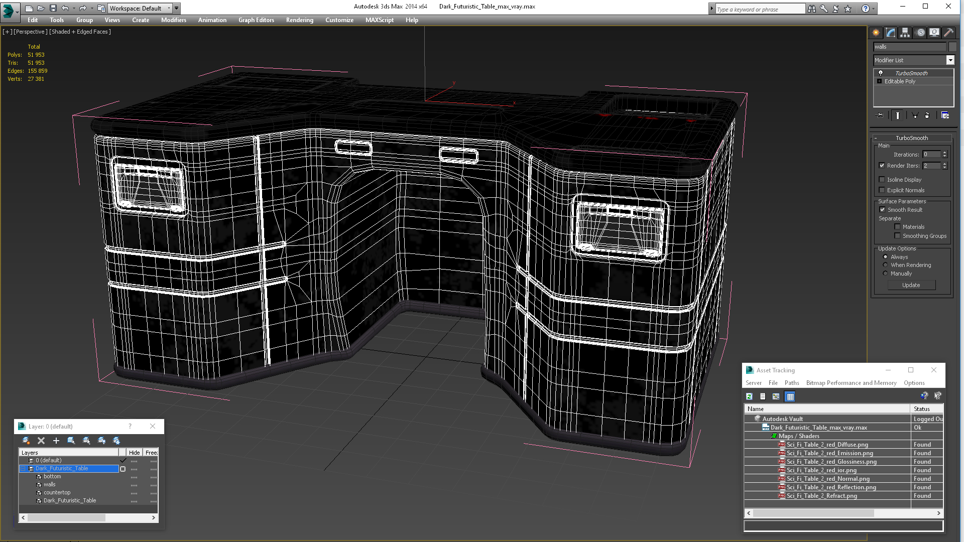 3D Dark Futuristic Table