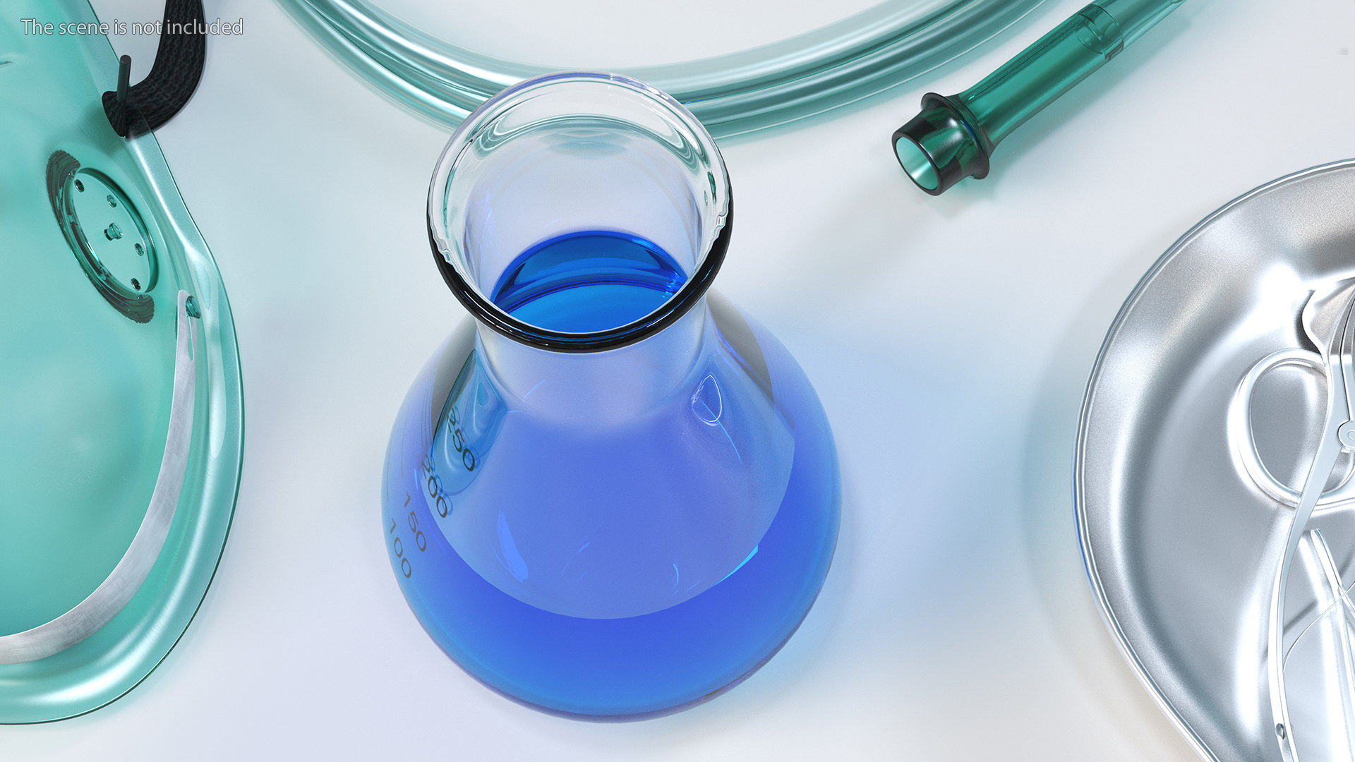 3D Erlenmeyer Flasks 250 ml with Chemical Reagents Set