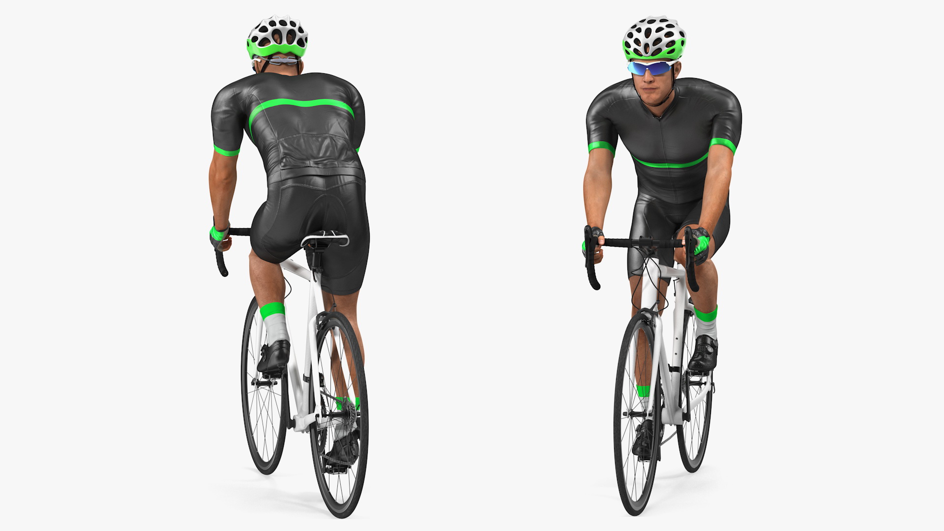 3D Cyclist Riding Bike Rigged