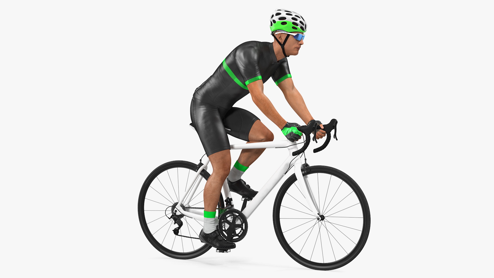 3D Cyclist Riding Bike Rigged