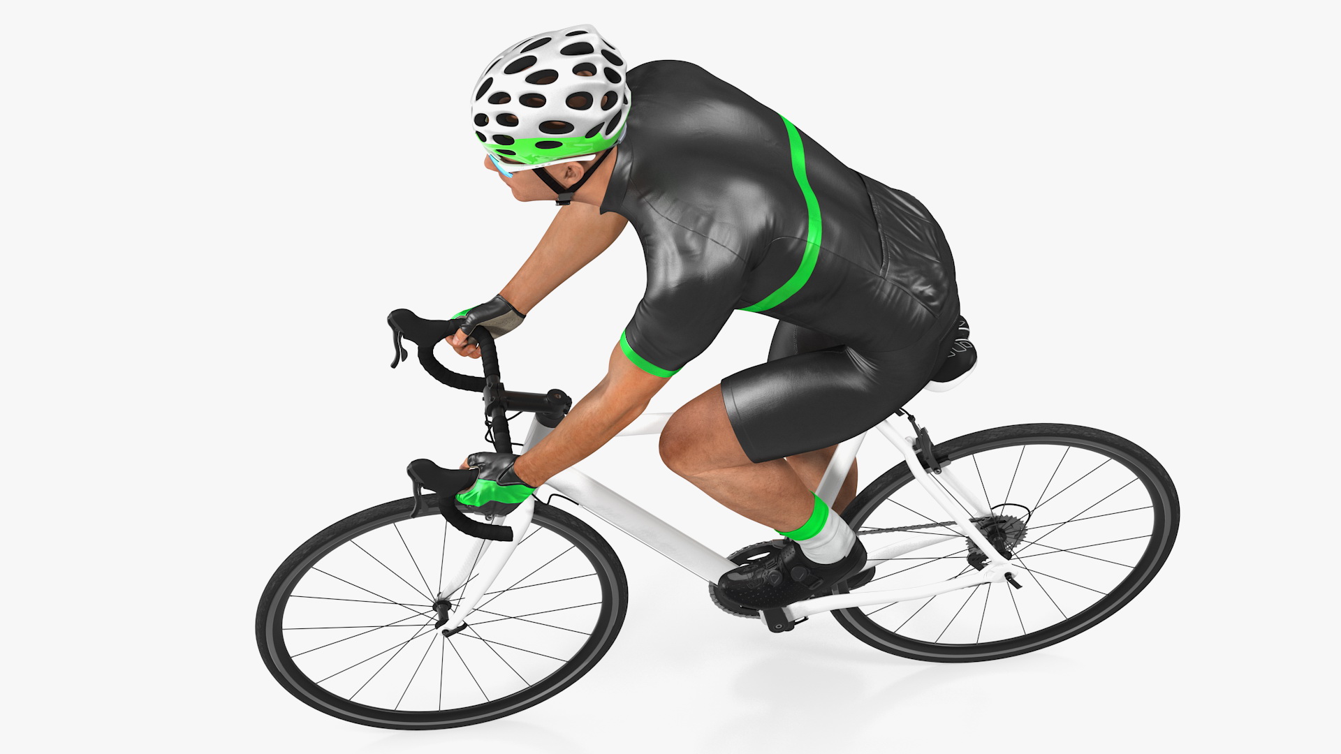 3D Cyclist Riding Bike Rigged