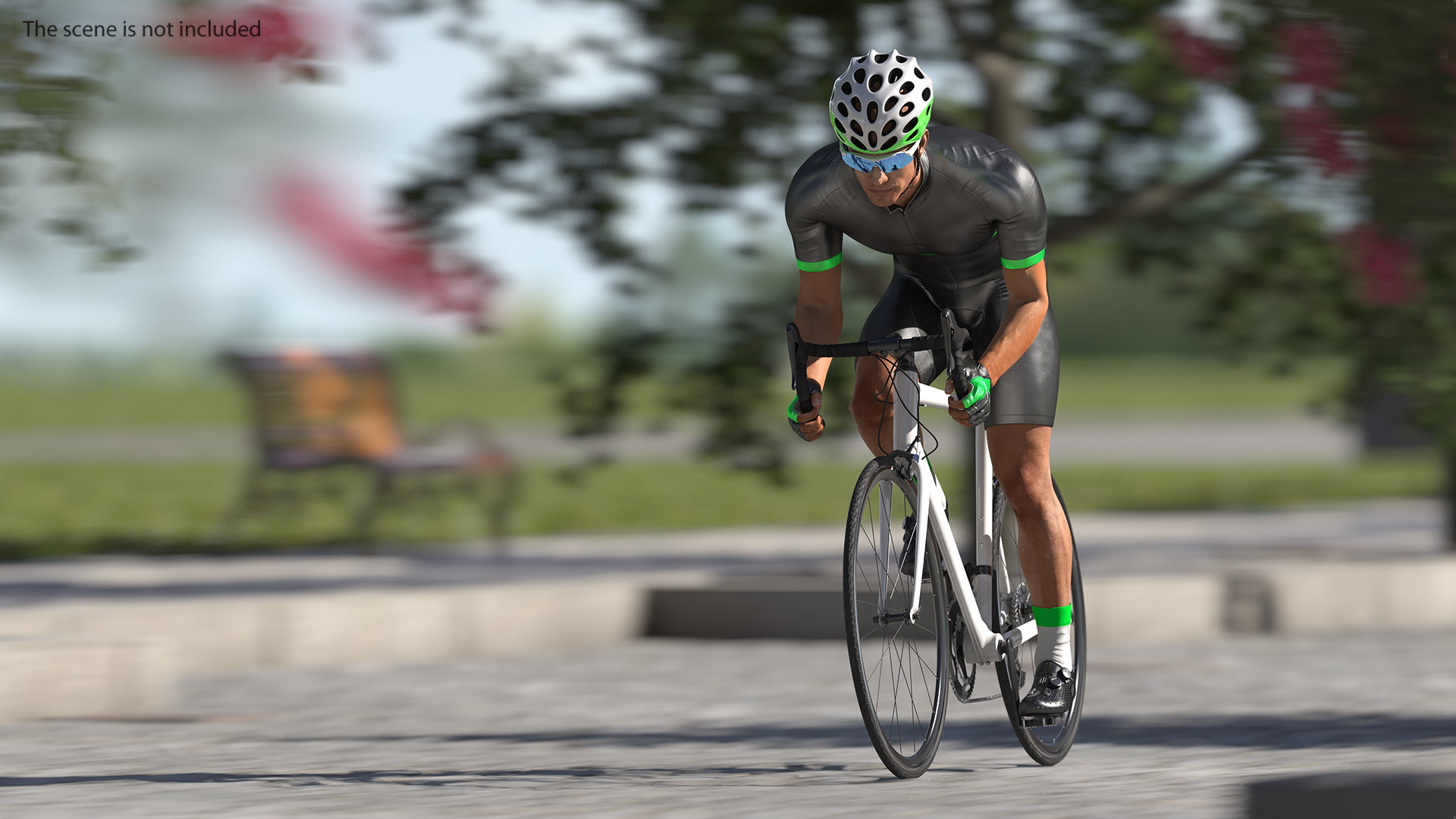 3D Cyclist Riding Bike Rigged