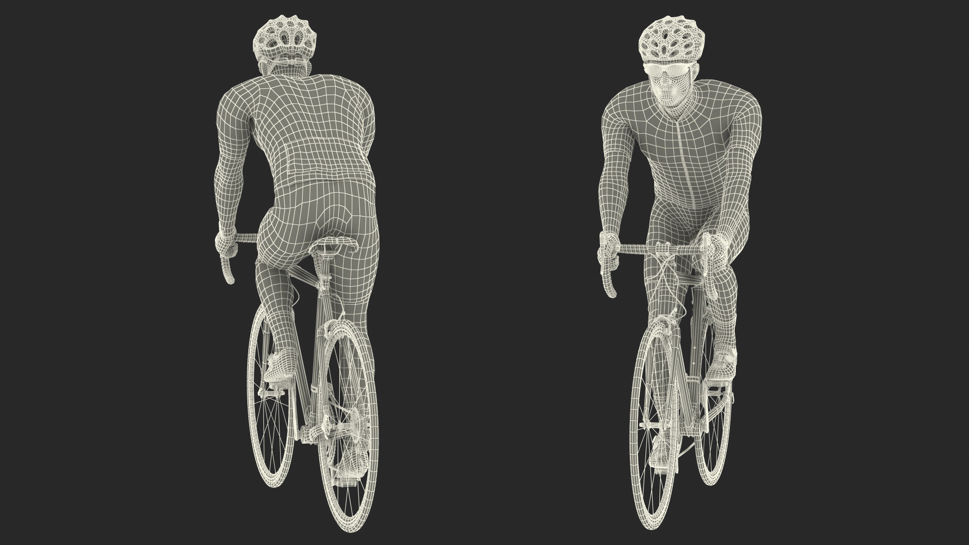 3D Cyclist Riding Bike Rigged