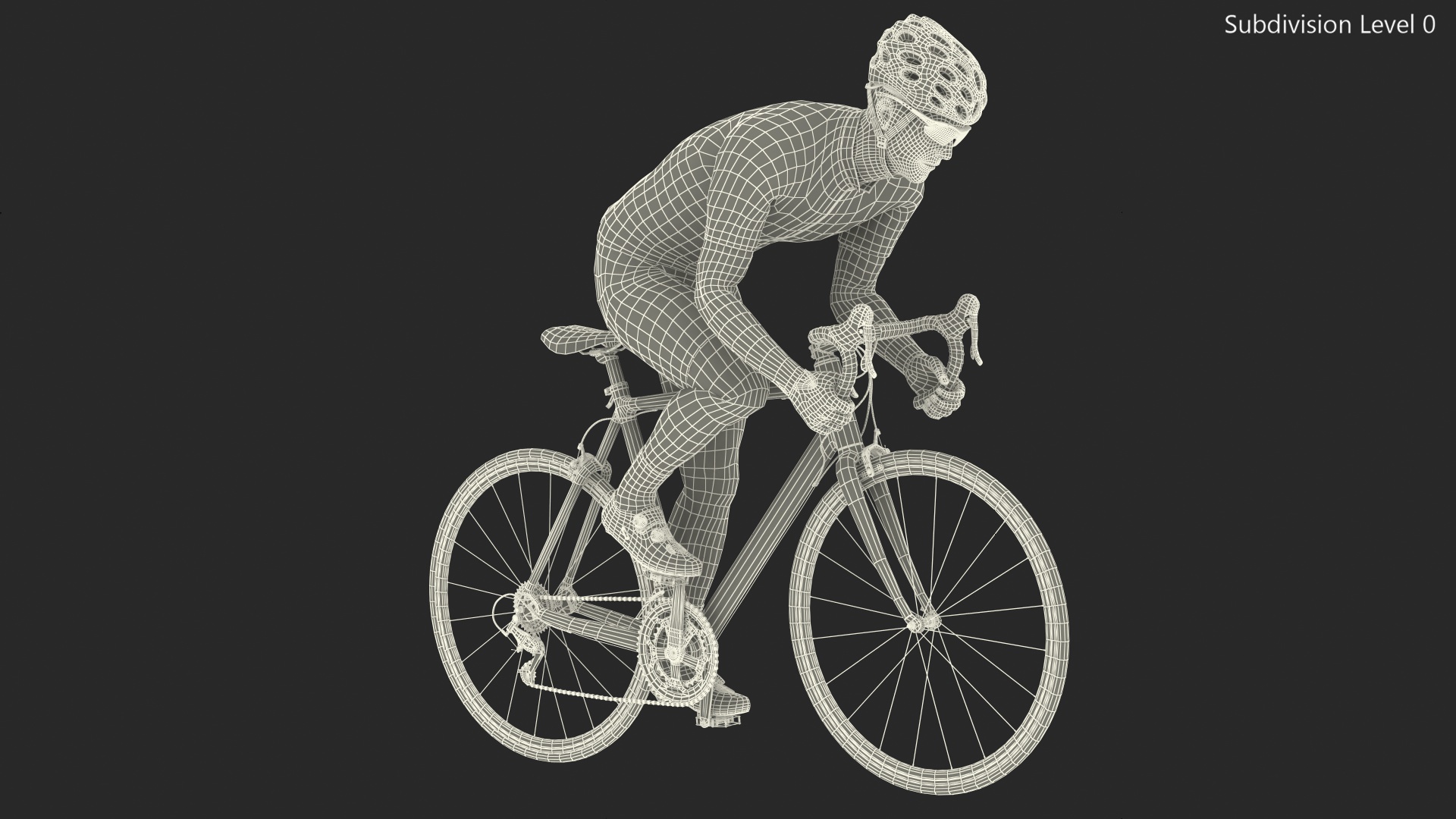 3D Cyclist Riding Bike Rigged