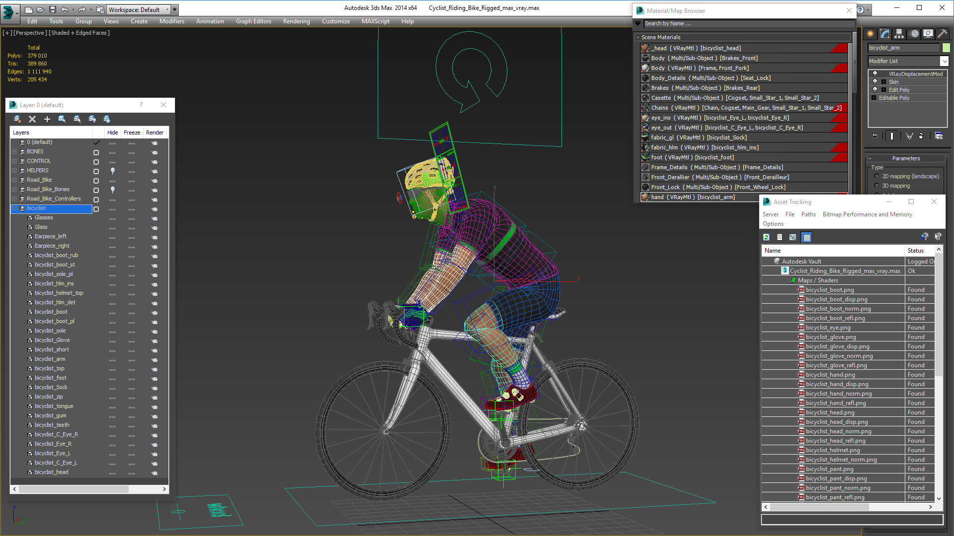 3D Cyclist Riding Bike Rigged