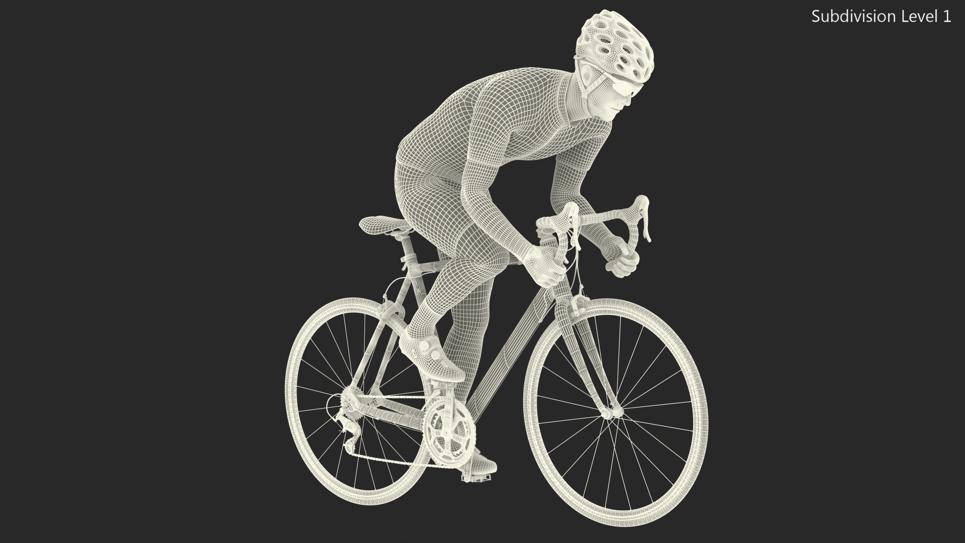 3D Cyclist Riding Bike Rigged