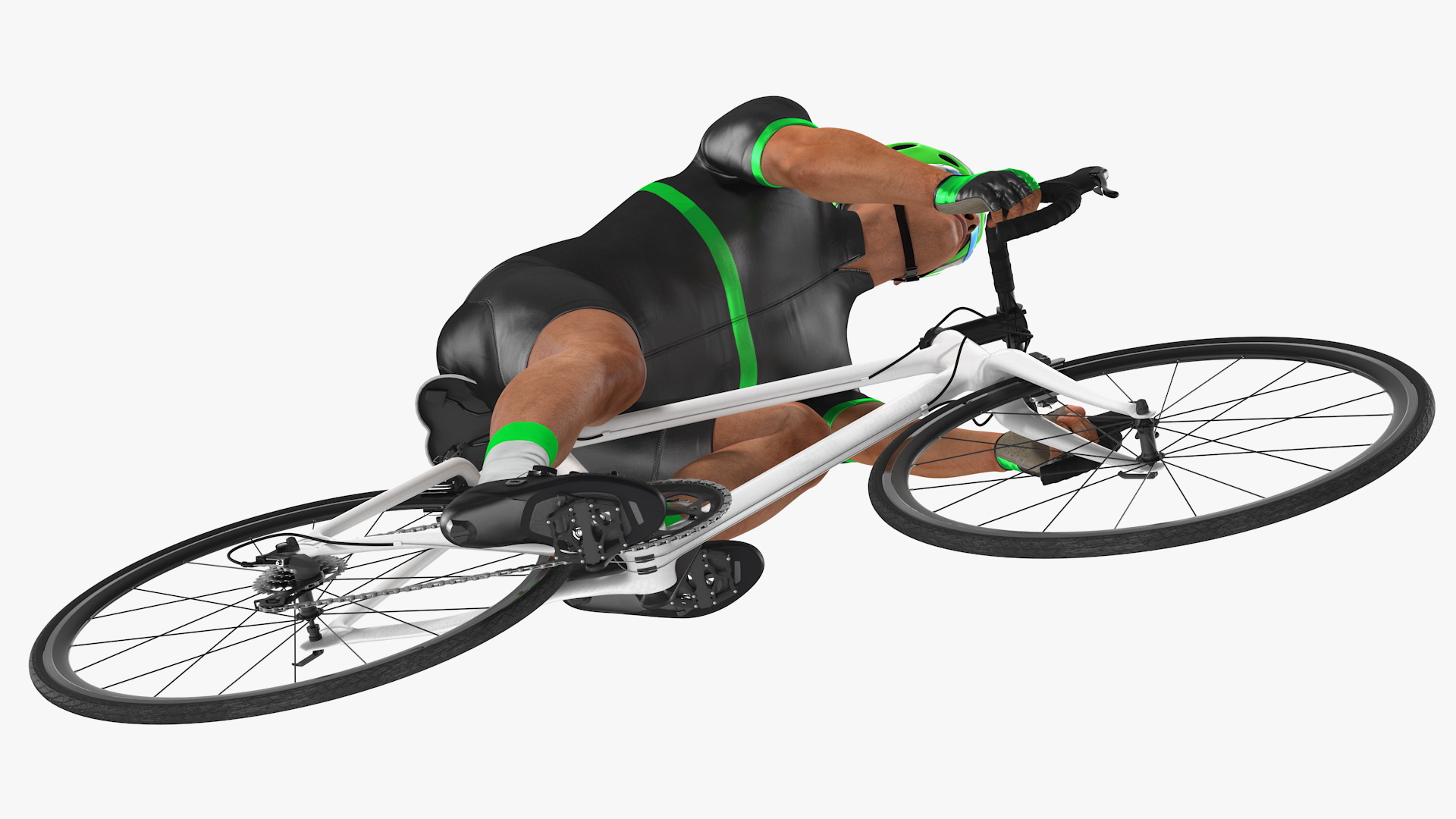 3D Cyclist Riding Bike Rigged