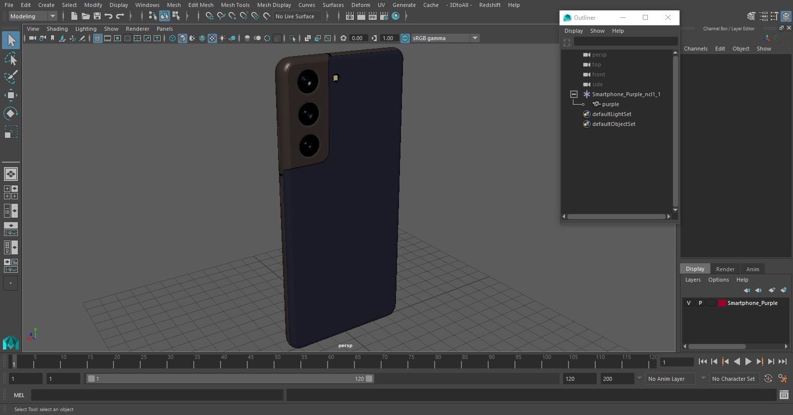 Smartphone Purple 3D