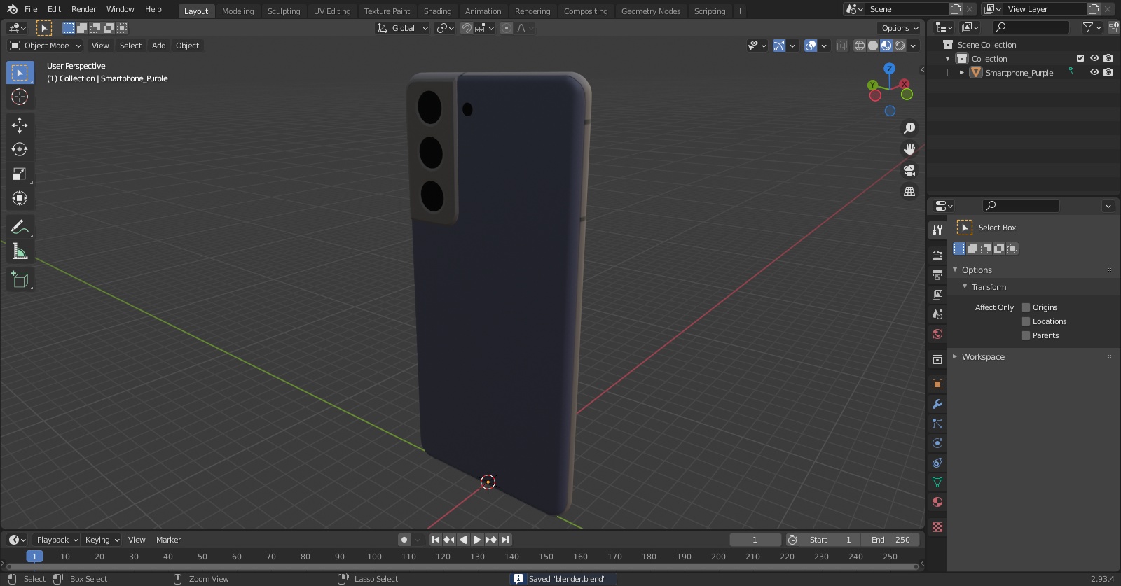 Smartphone Purple 3D