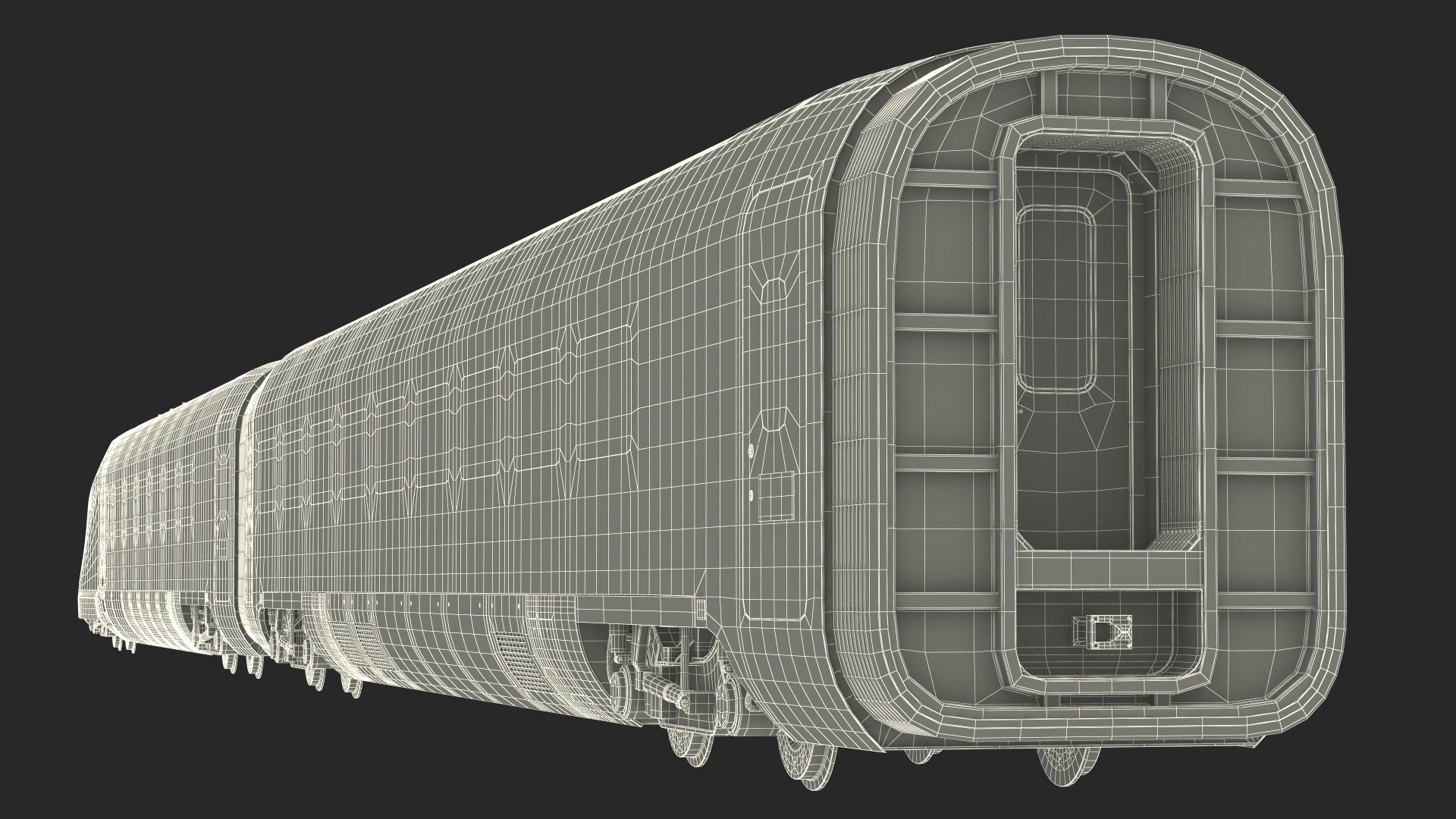 3D Tunnel Cross Section with Train