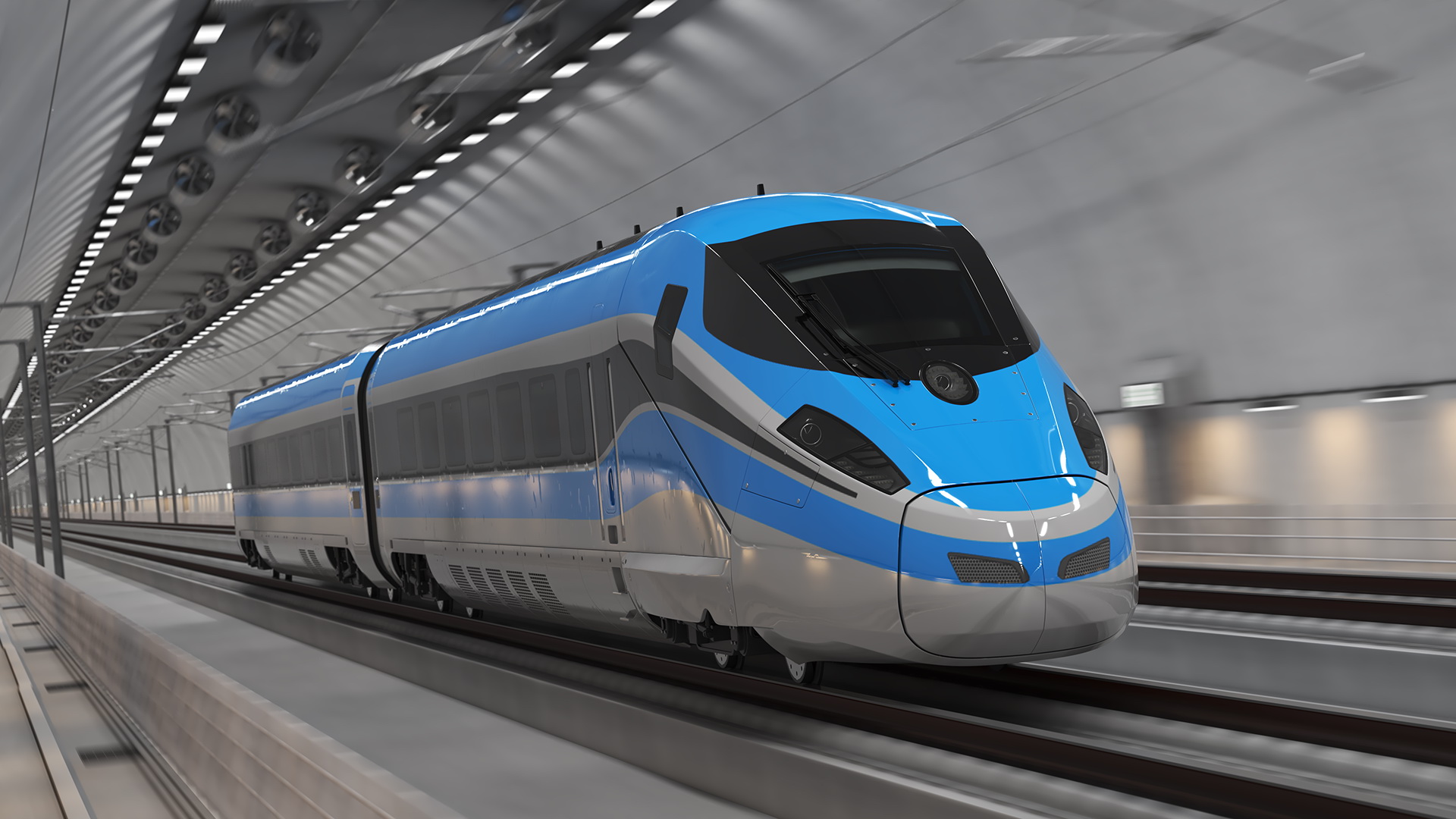 3D Tunnel Cross Section with Train