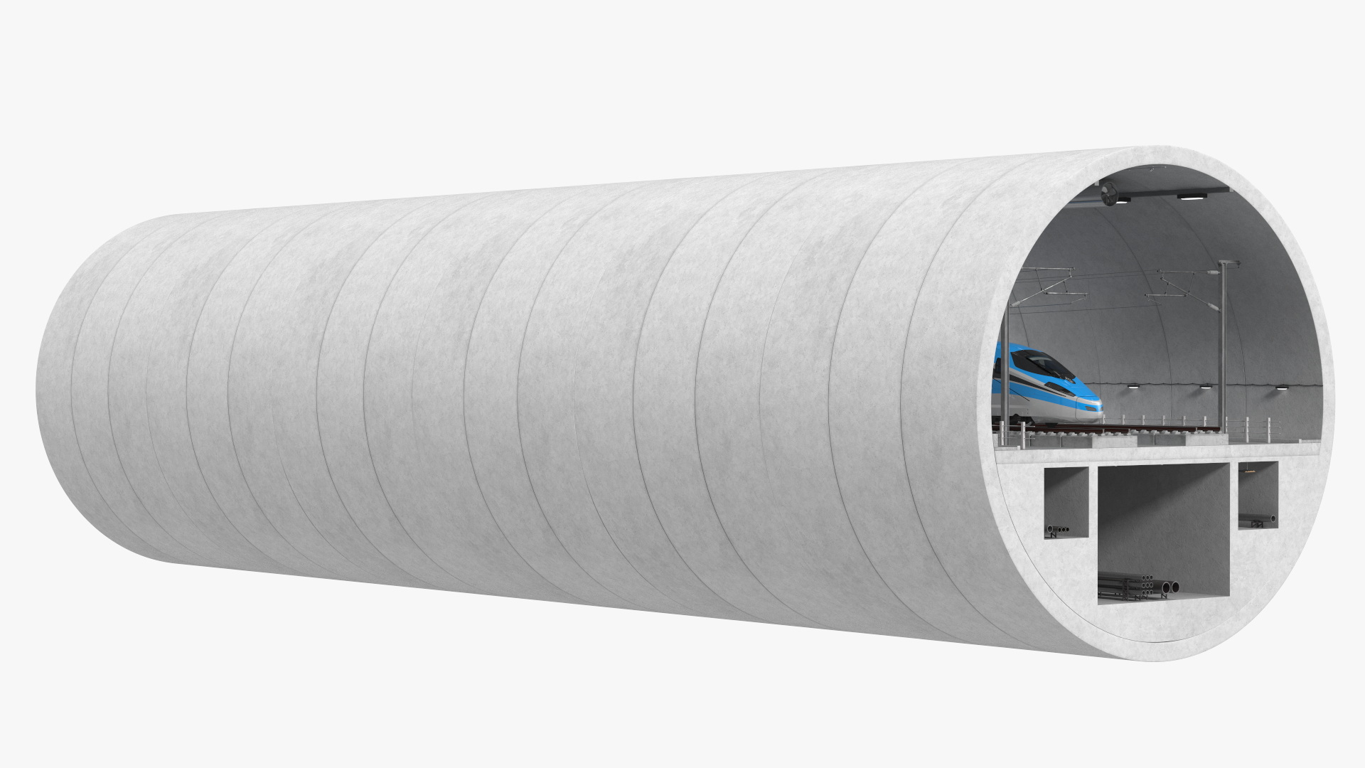 3D Tunnel Cross Section with Train