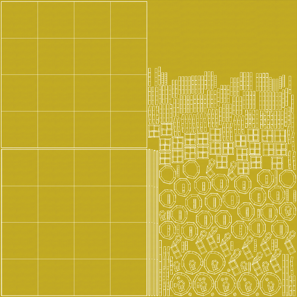 Interlocking Floor Mat Tile Yellow 3D model
