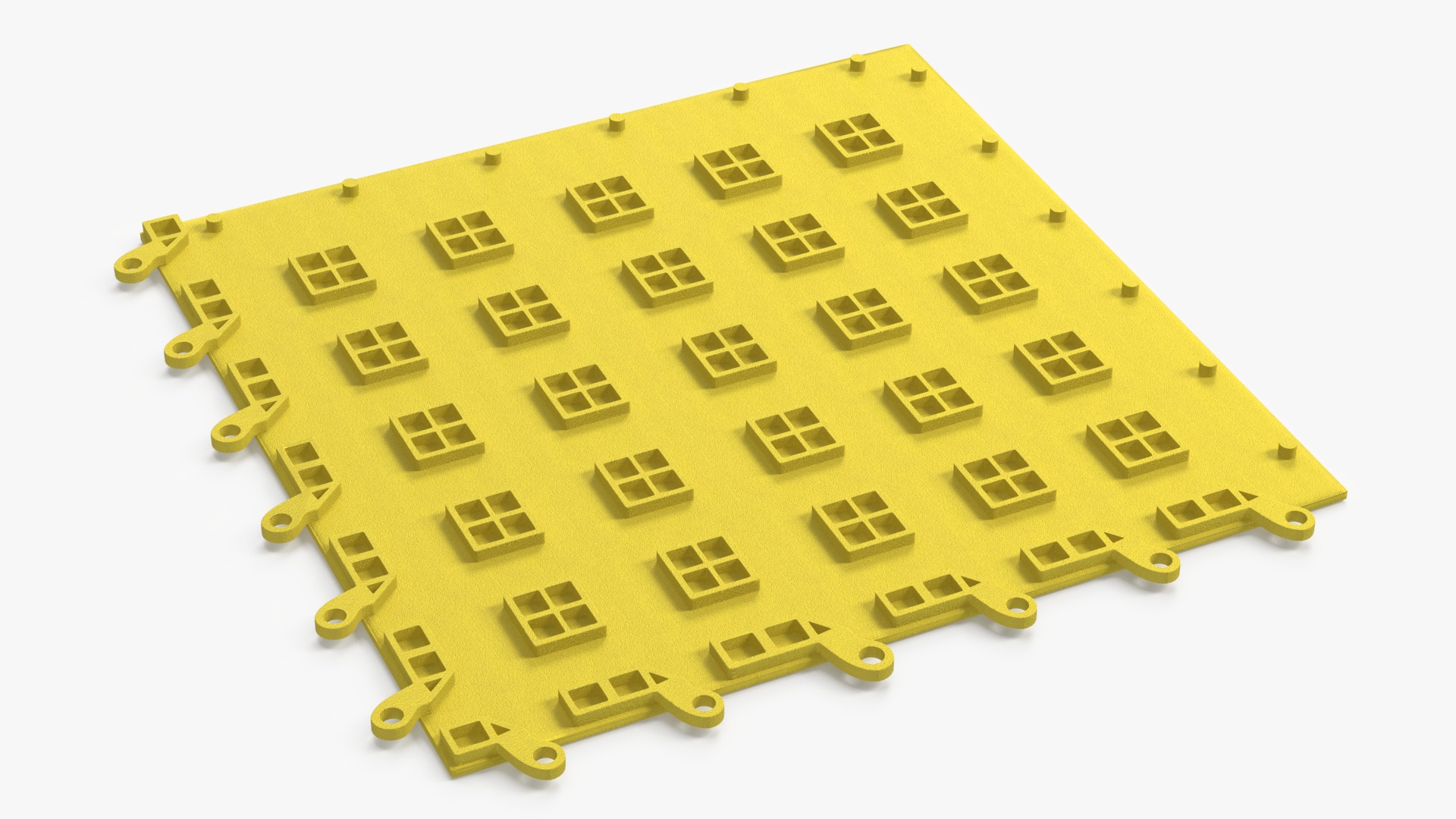 Interlocking Floor Mat Tile Yellow 3D model