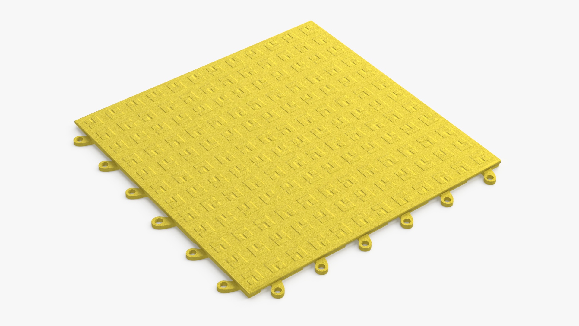Interlocking Floor Mat Tile Yellow 3D model