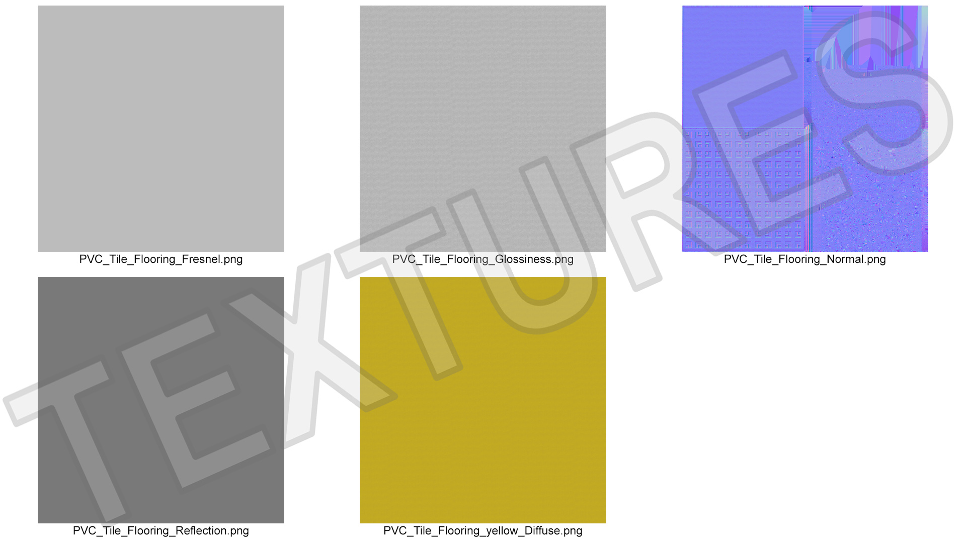 Interlocking Floor Mat Tile Yellow 3D model