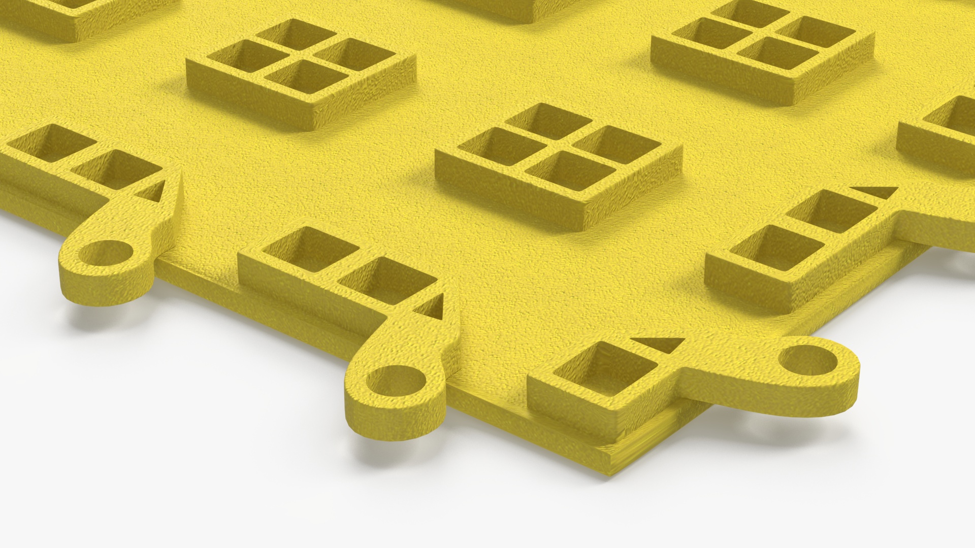 Interlocking Floor Mat Tile Yellow 3D model