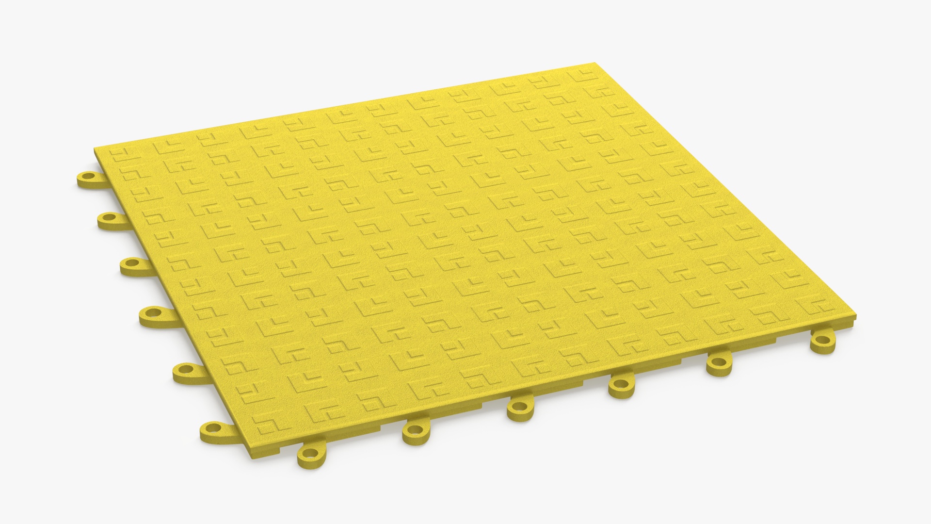 Interlocking Floor Mat Tile Yellow 3D model