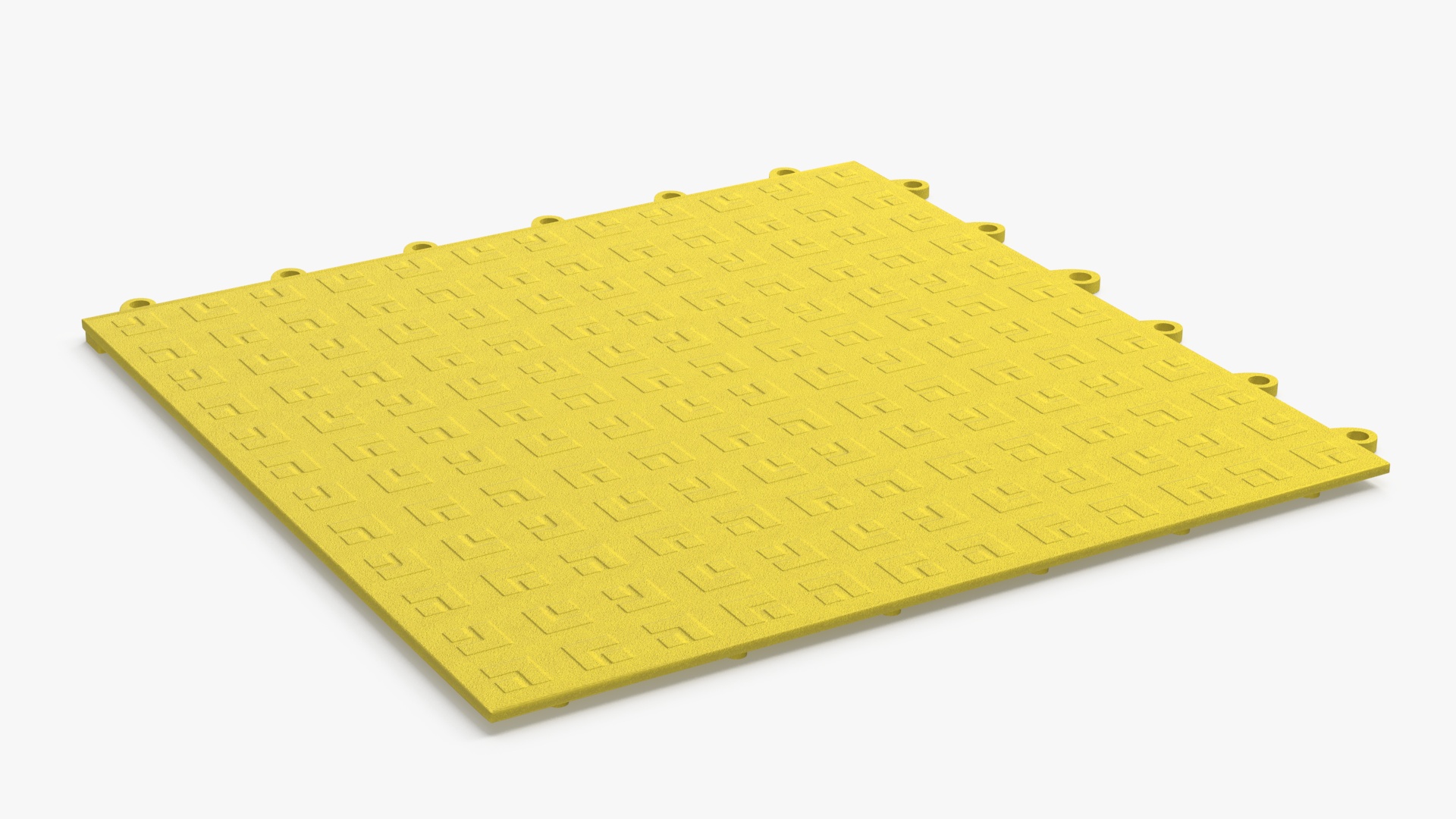 Interlocking Floor Mat Tile Yellow 3D model