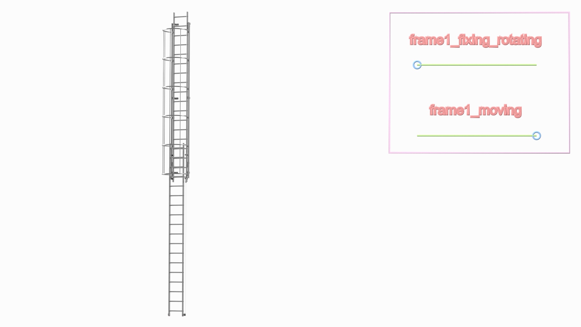 3D Fire Escape Dropdown Ladder Rigged for Maya model
