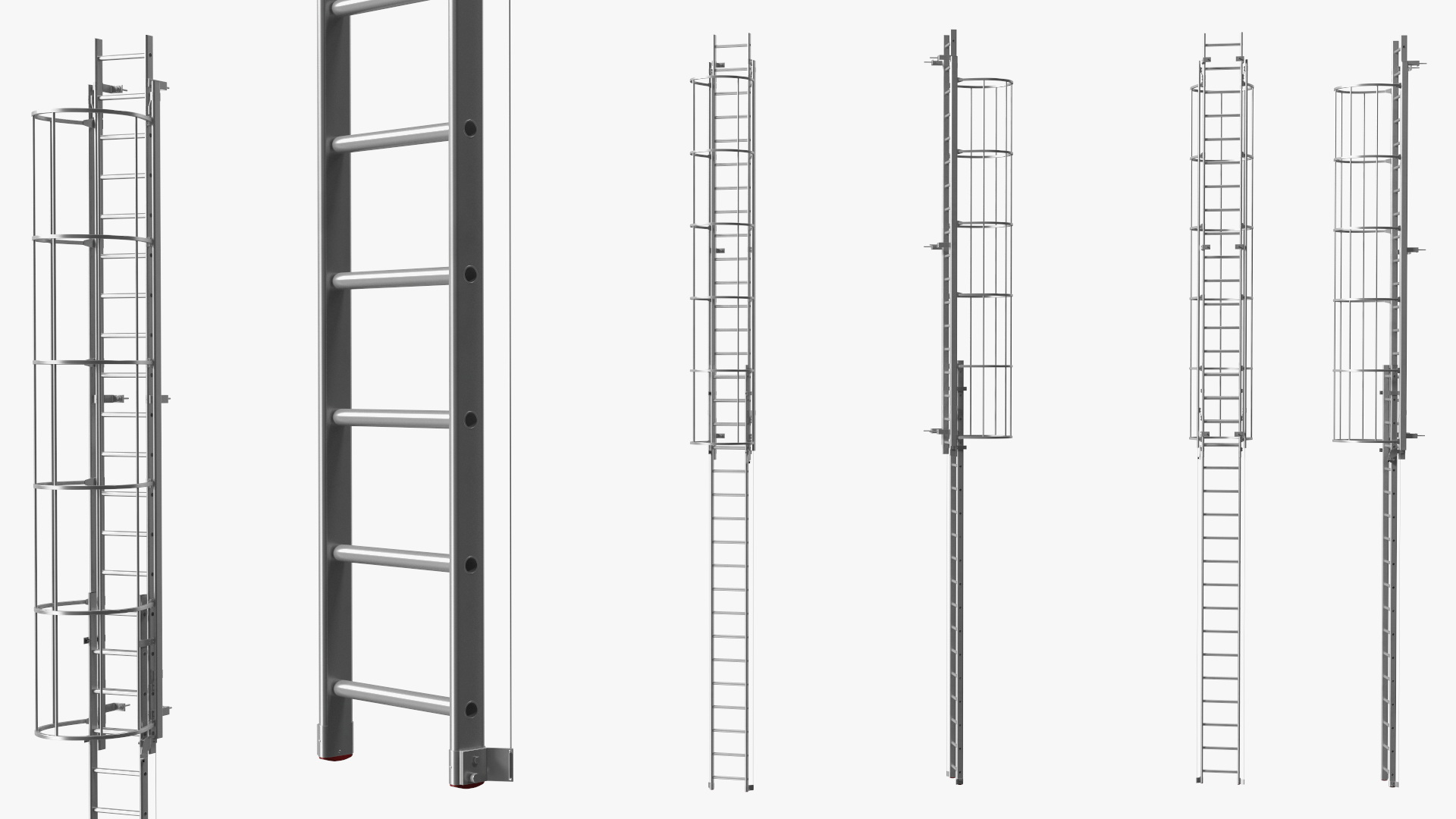 3D Fire Escape Dropdown Ladder Rigged for Maya model