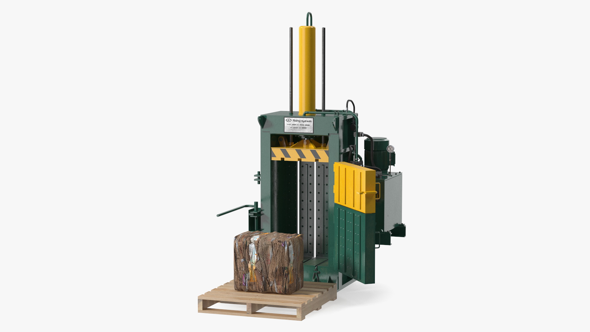 3D Bailing Machine Green with Cardboard Briquette