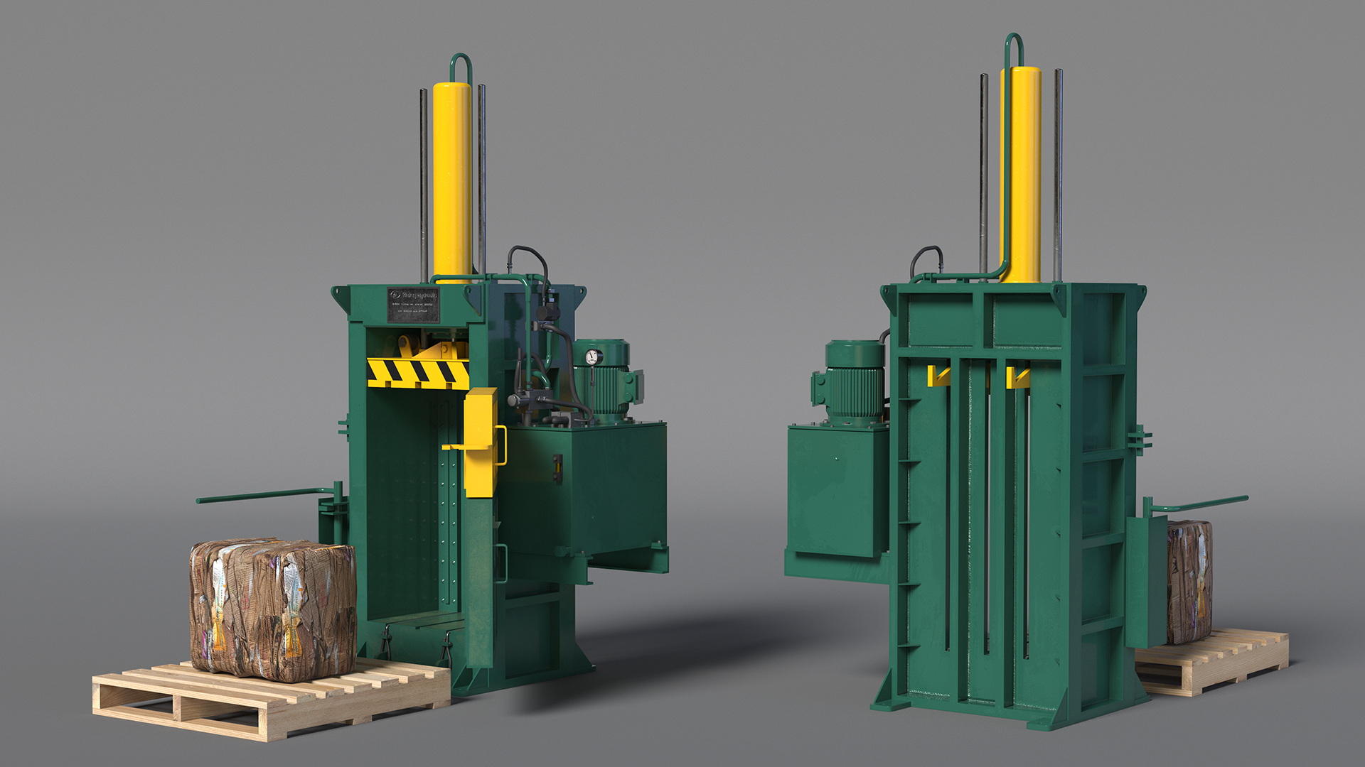3D Bailing Machine Green with Cardboard Briquette
