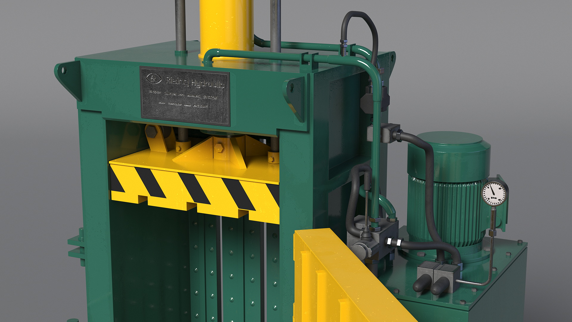 3D Bailing Machine Green with Cardboard Briquette