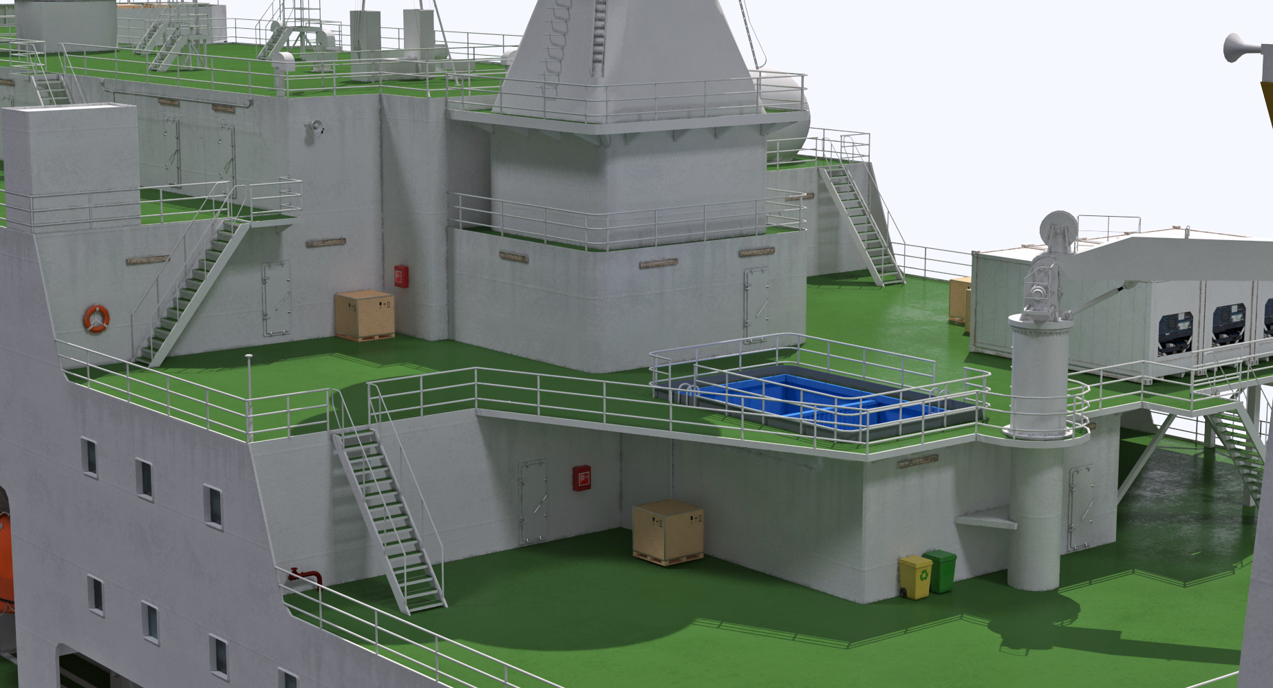 Rocket Launch Command Ship Sea Launch Commander Rigged 3D model