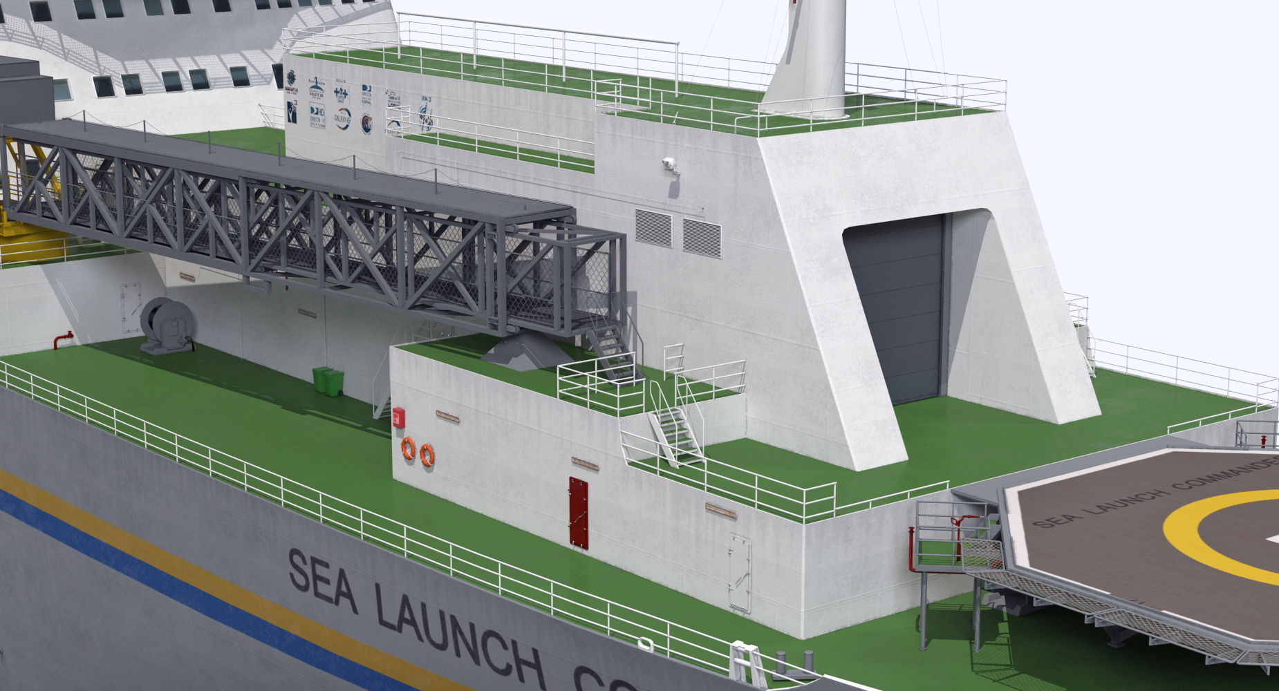 Rocket Launch Command Ship Sea Launch Commander Rigged 3D model