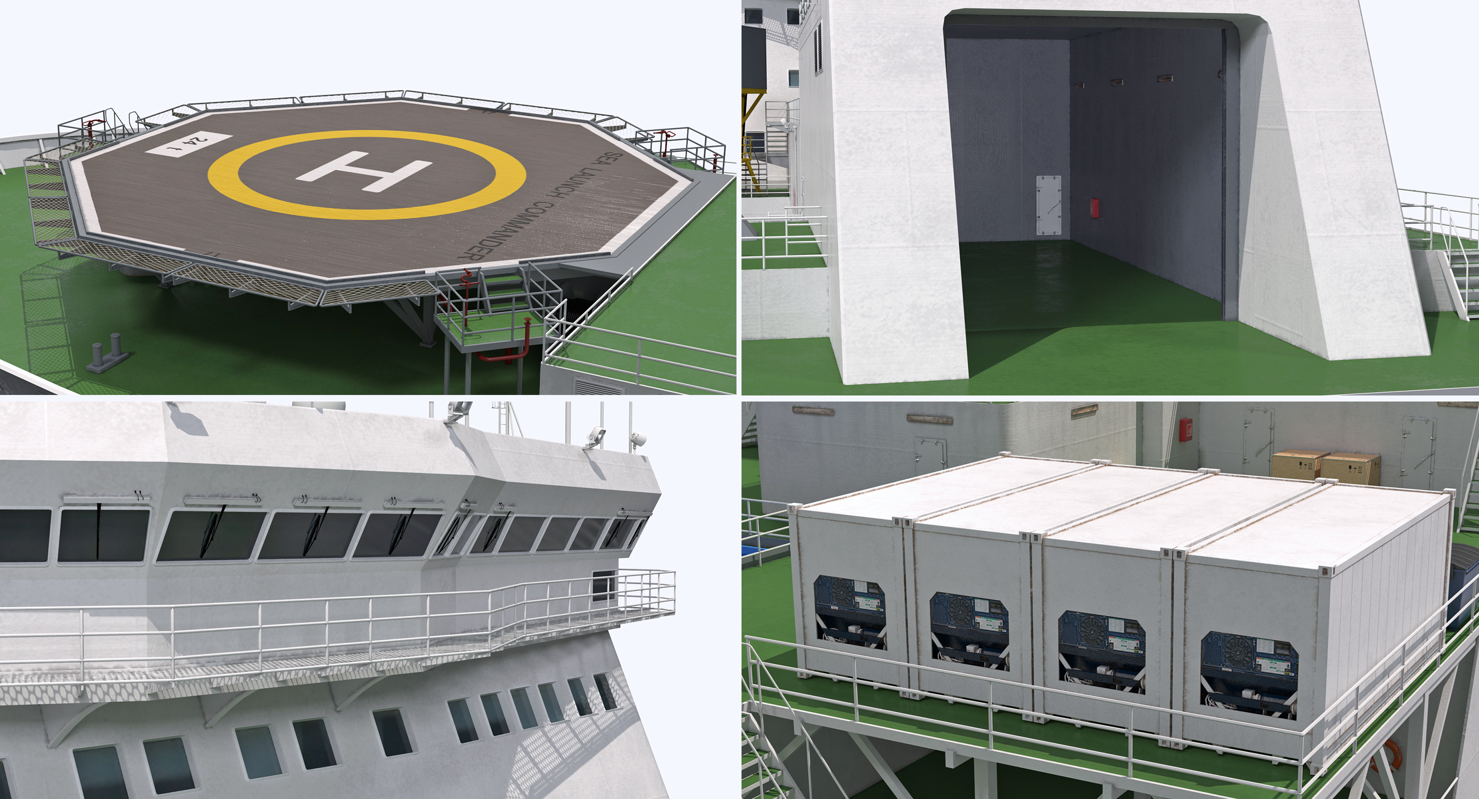 Rocket Launch Command Ship Sea Launch Commander Rigged 3D model