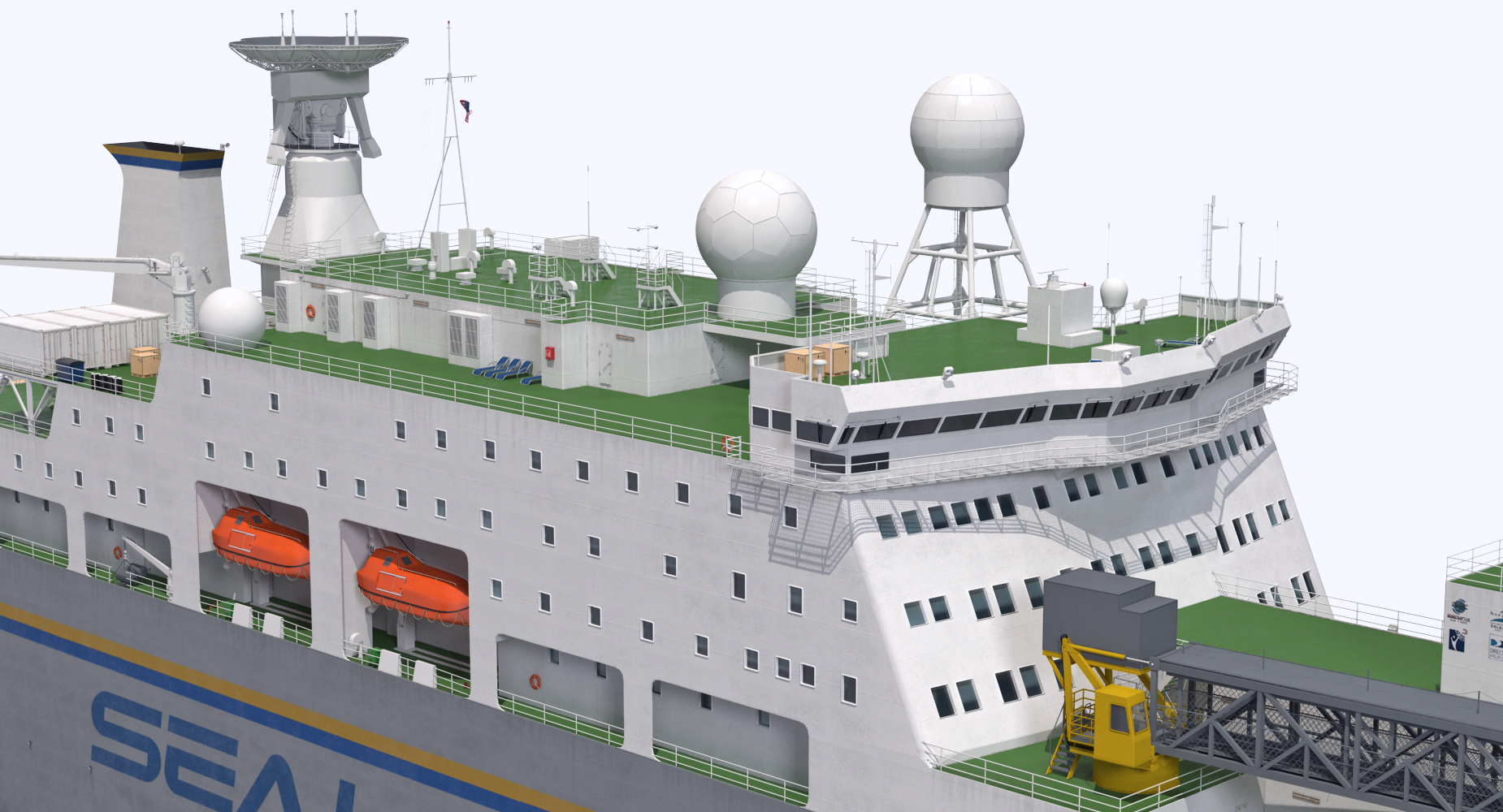 Rocket Launch Command Ship Sea Launch Commander Rigged 3D model