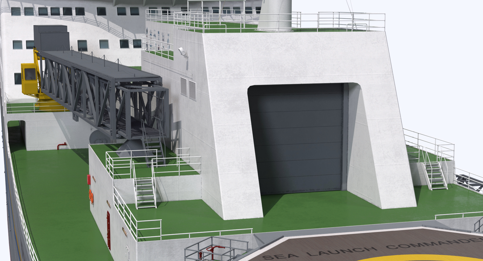 Rocket Launch Command Ship Sea Launch Commander Rigged 3D model