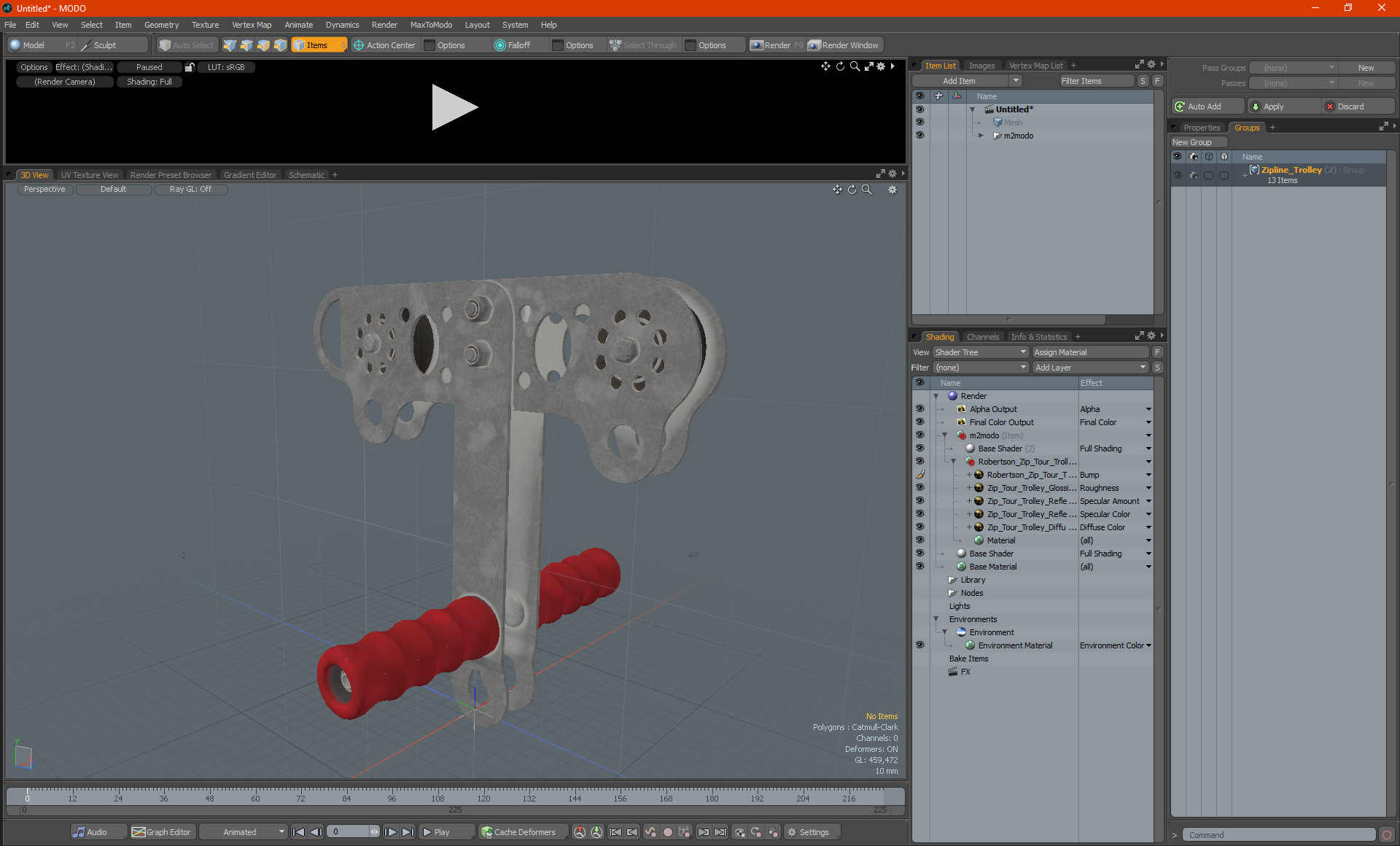 3D model Zipline Trolley