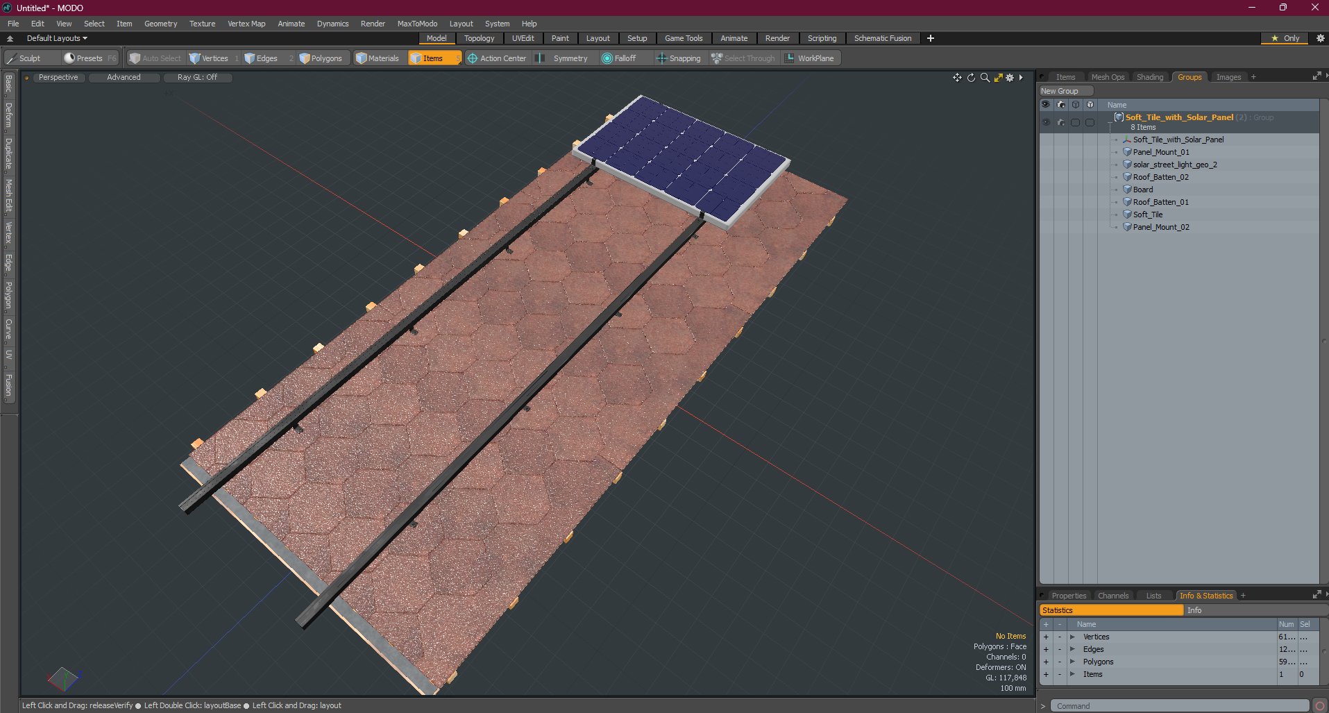 3D Soft Tile with Solar Panel
